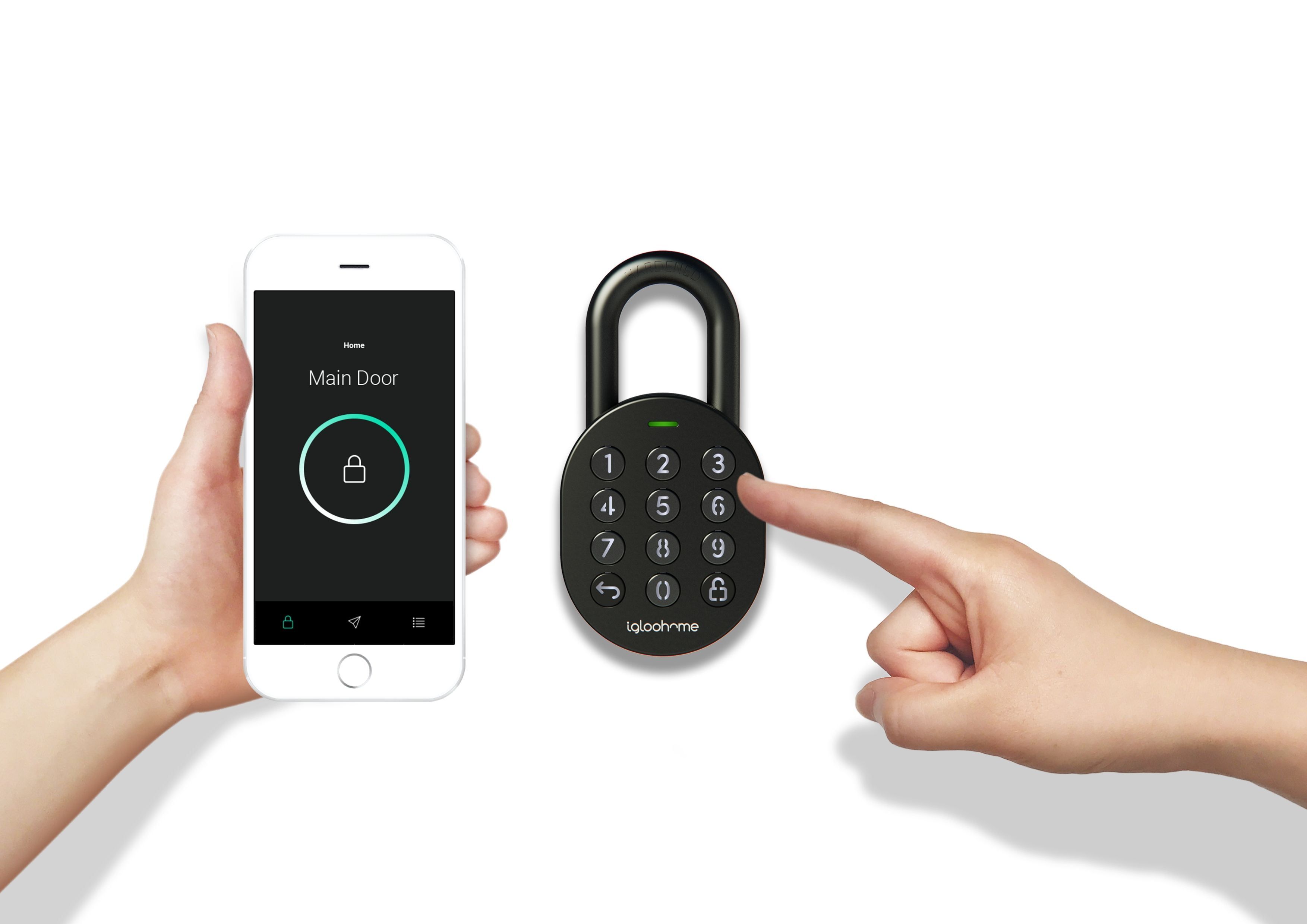 Black Stainless Steel Smart Bluetooth Padlock with Touch Keypad