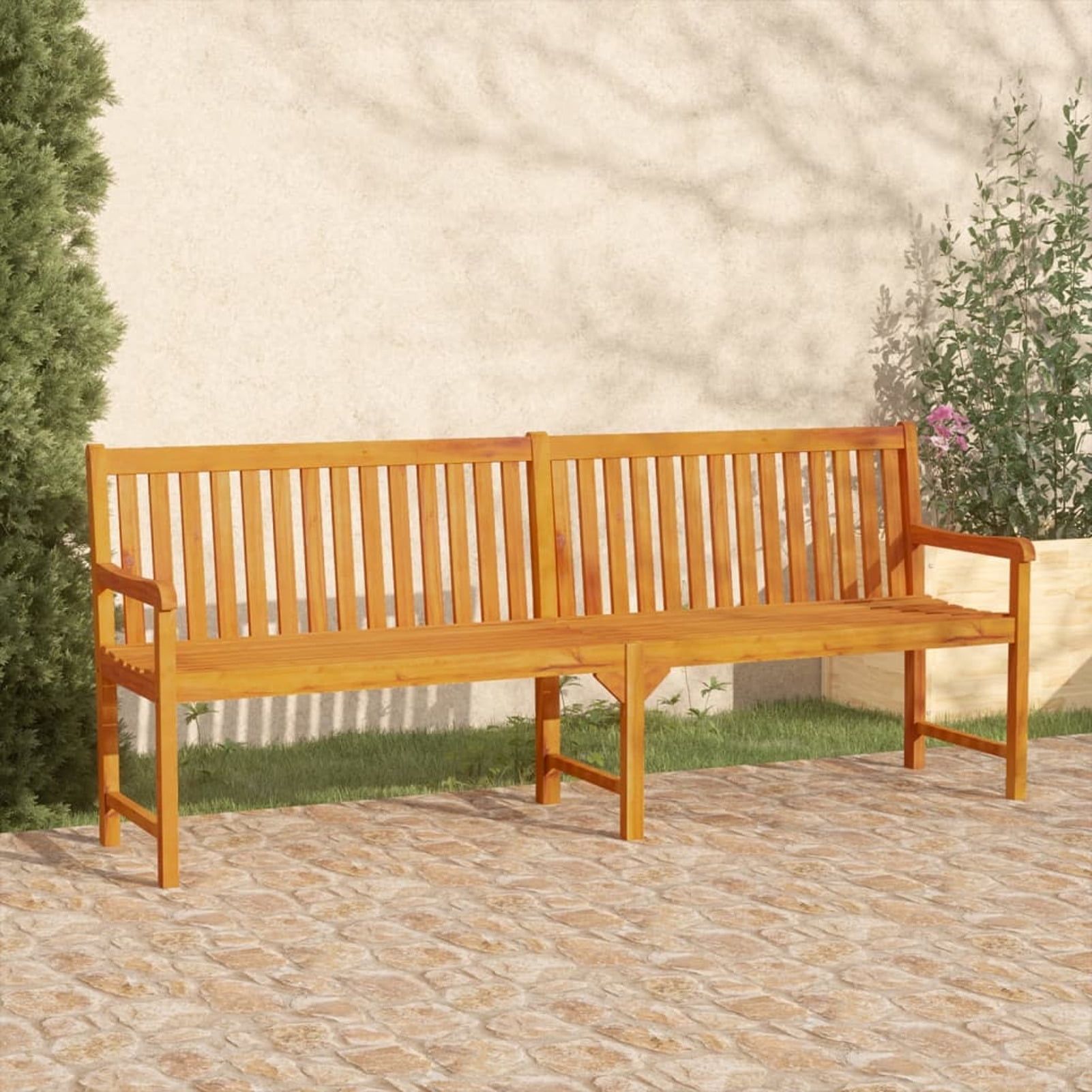 Classic Weather-Resistant Acacia Wood Patio Bench 86.2"