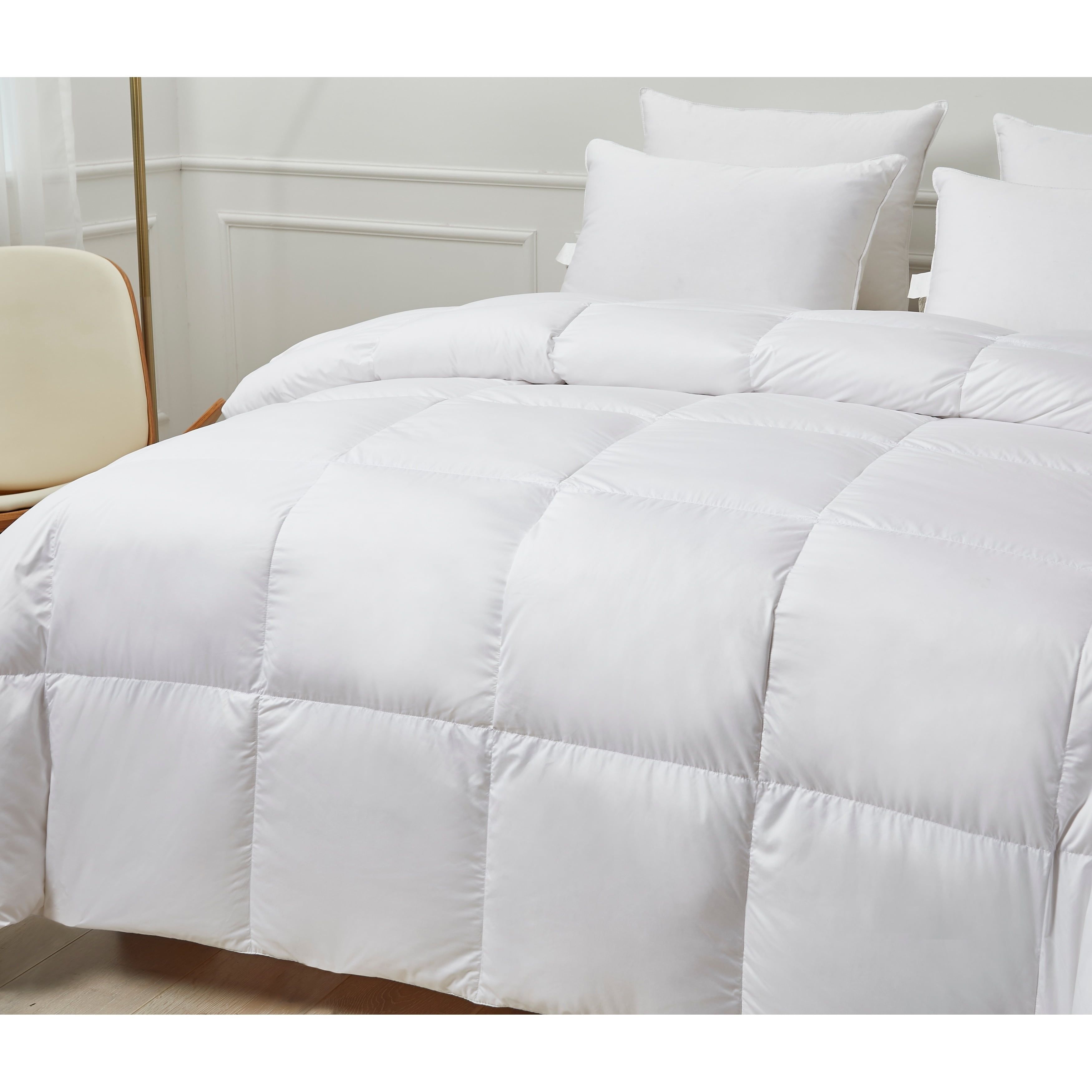 Twin White Organic Down Microfiber Bedspread Set