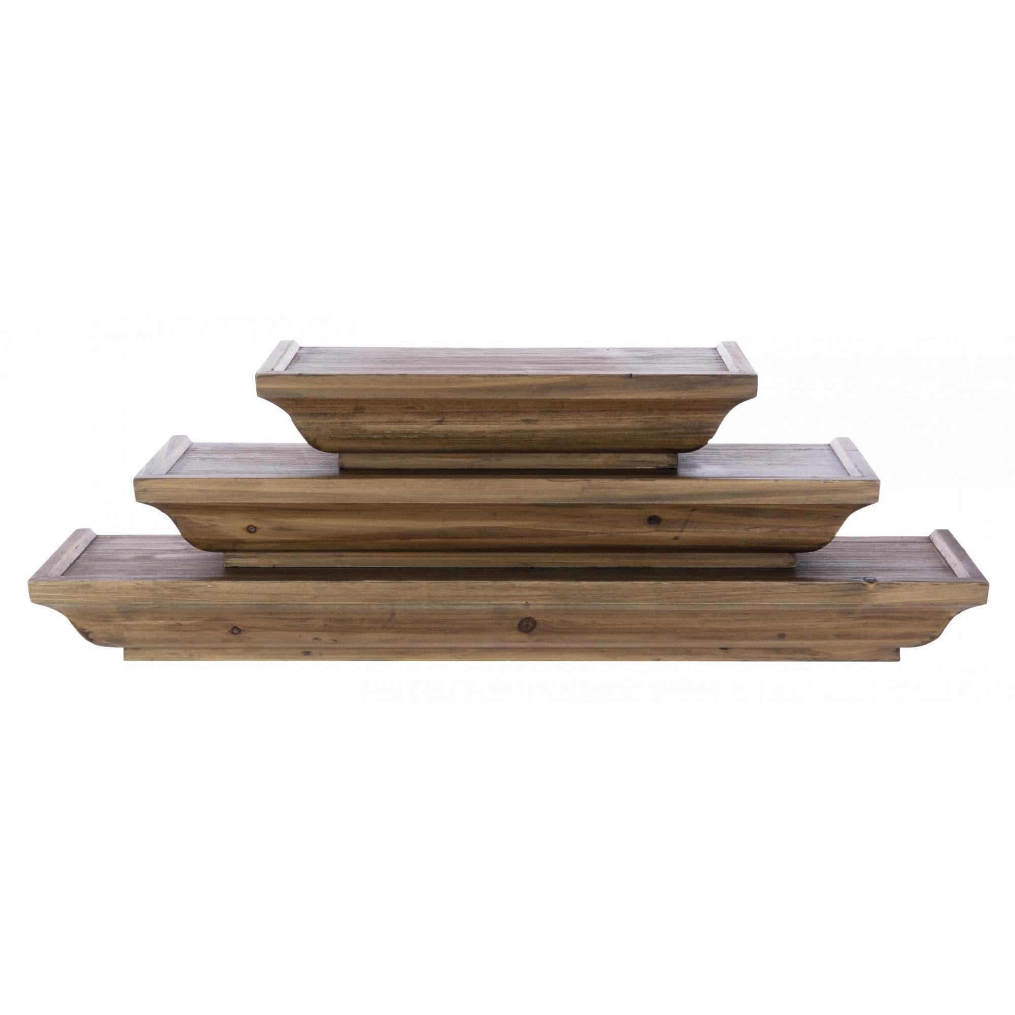 Muskoka Fitz Walnut Floating Shelves Set of 3