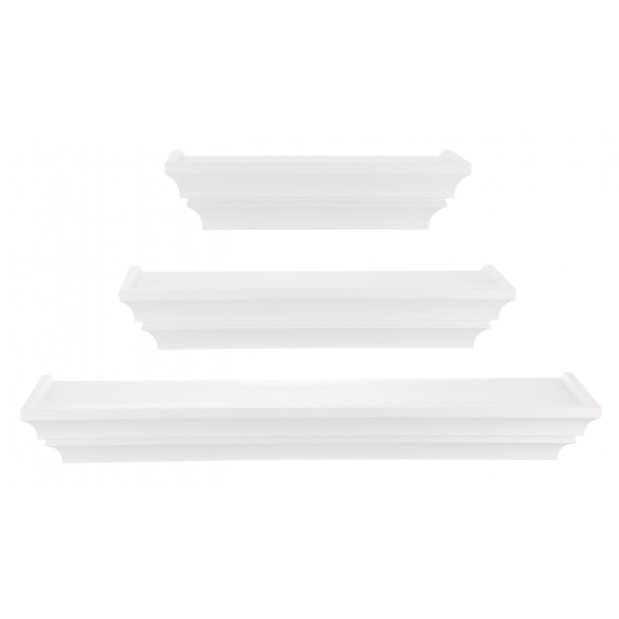 Madison Crown Molding White Contoured Wall Shelf Trio