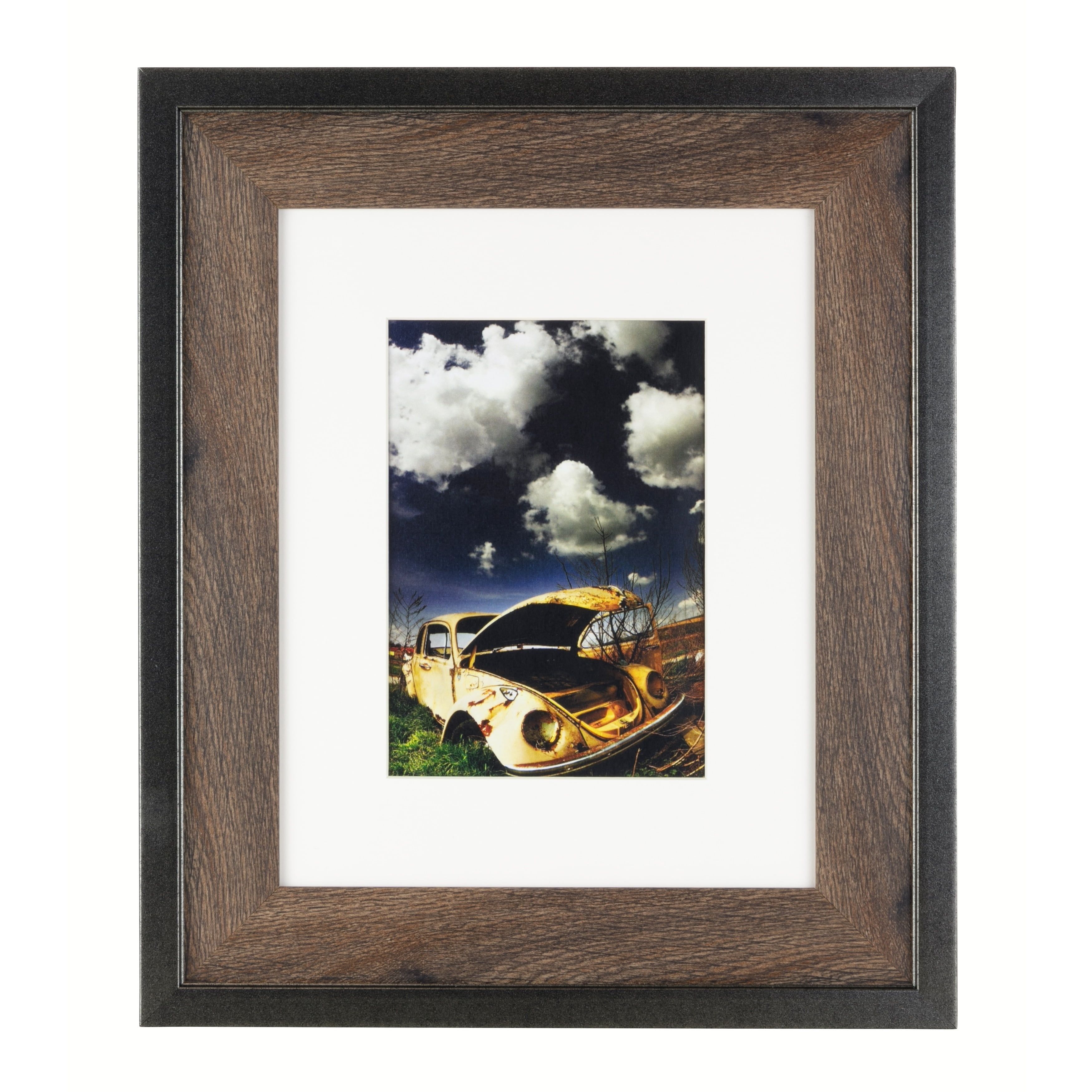 Classic Black and Walnut Wood 8x10 Tabletop Wall Frame