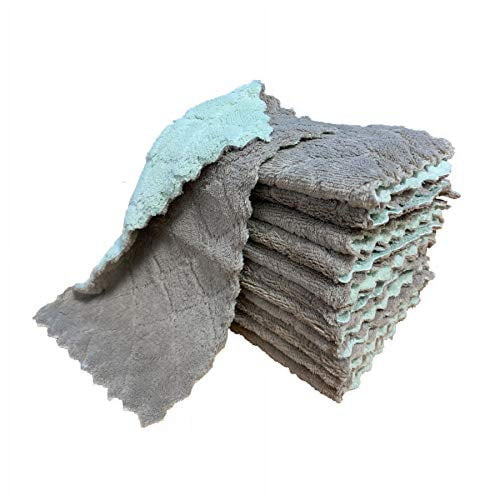 12 Pack Green-Grey Microfiber Kitchen Dish Towels