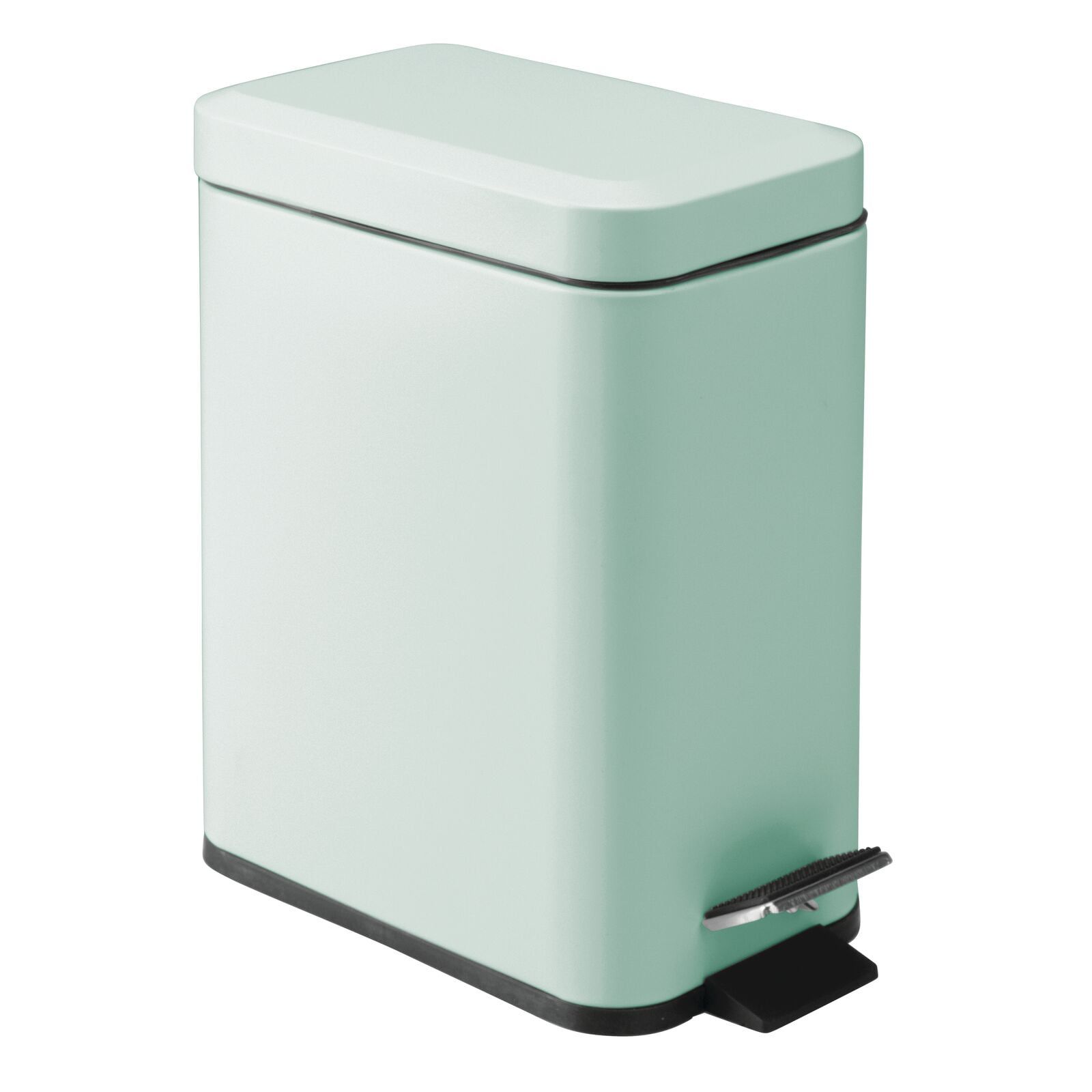 Mint Green Compact Plastic Pedal Trash Can