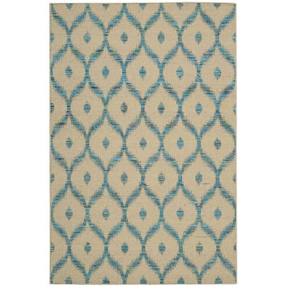 Handwoven Beige Elegance 8' x 10' Wool-Silk Blend Area Rug