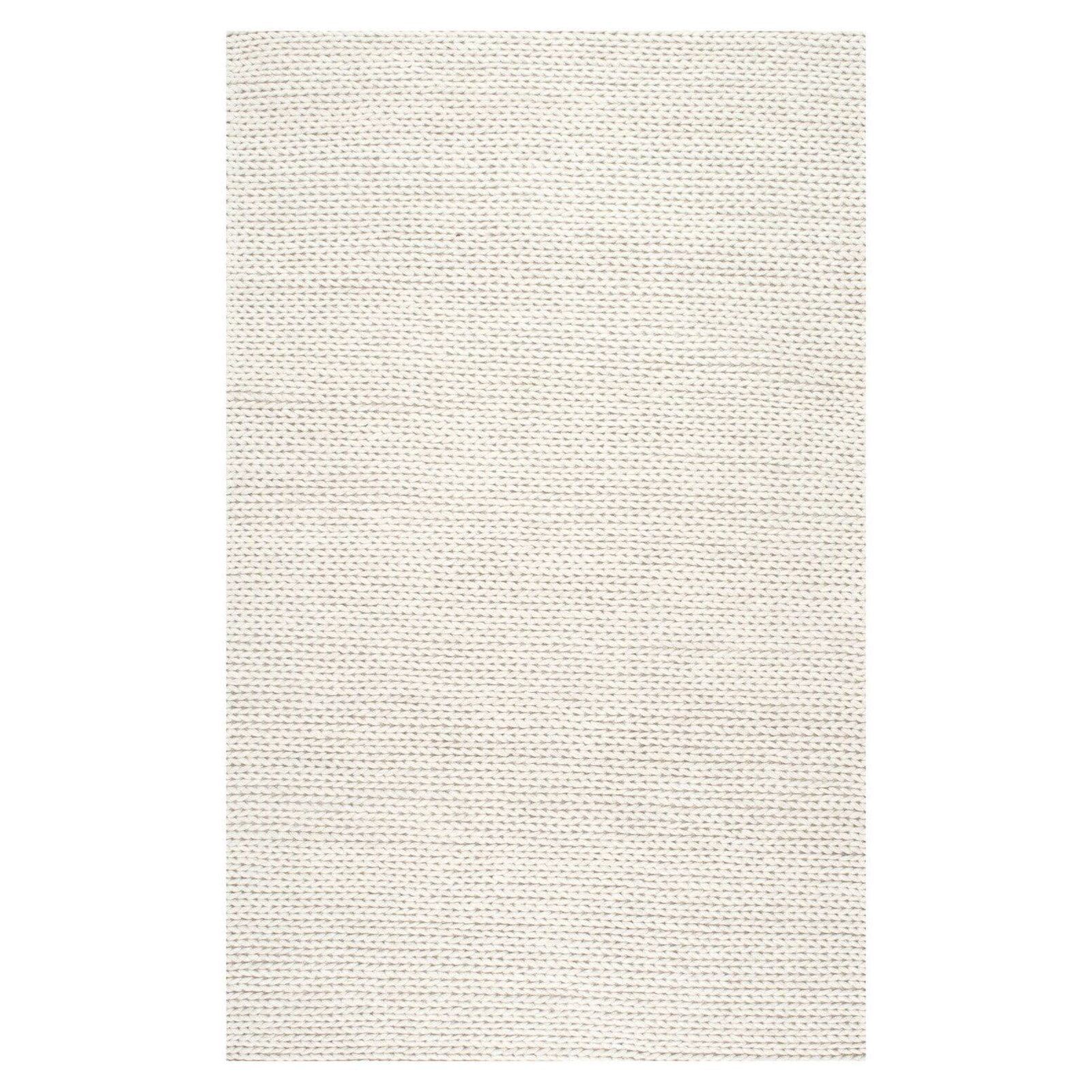 Handmade Off-White Braided Wool 4' x 6' Area Rug