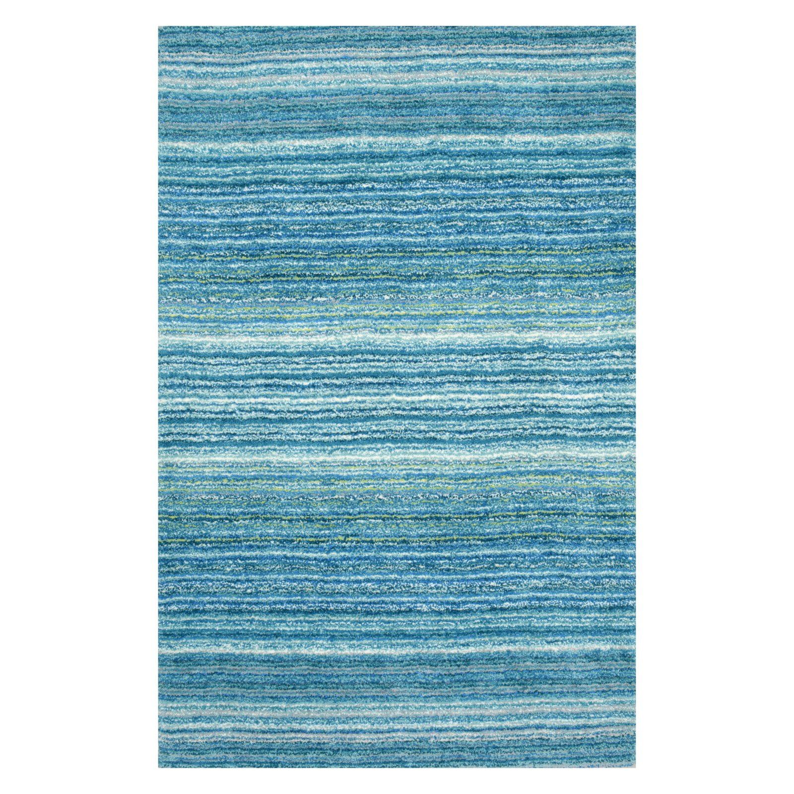 Zoomy 8' x 10' Blue Stripe Tufted Shag Rug