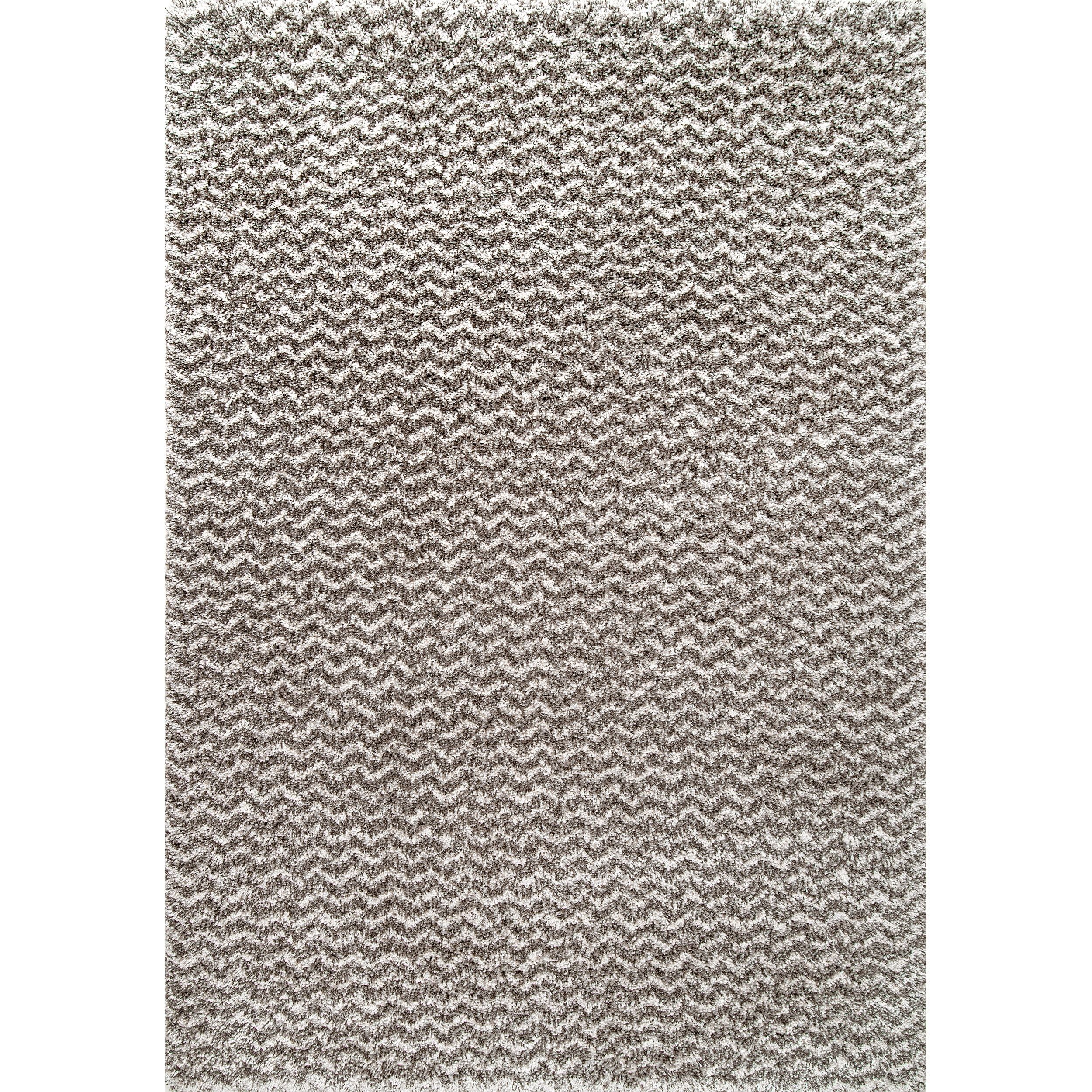 Modern Chevron Shag Square Area Rug 52"x24" in Dark Gray