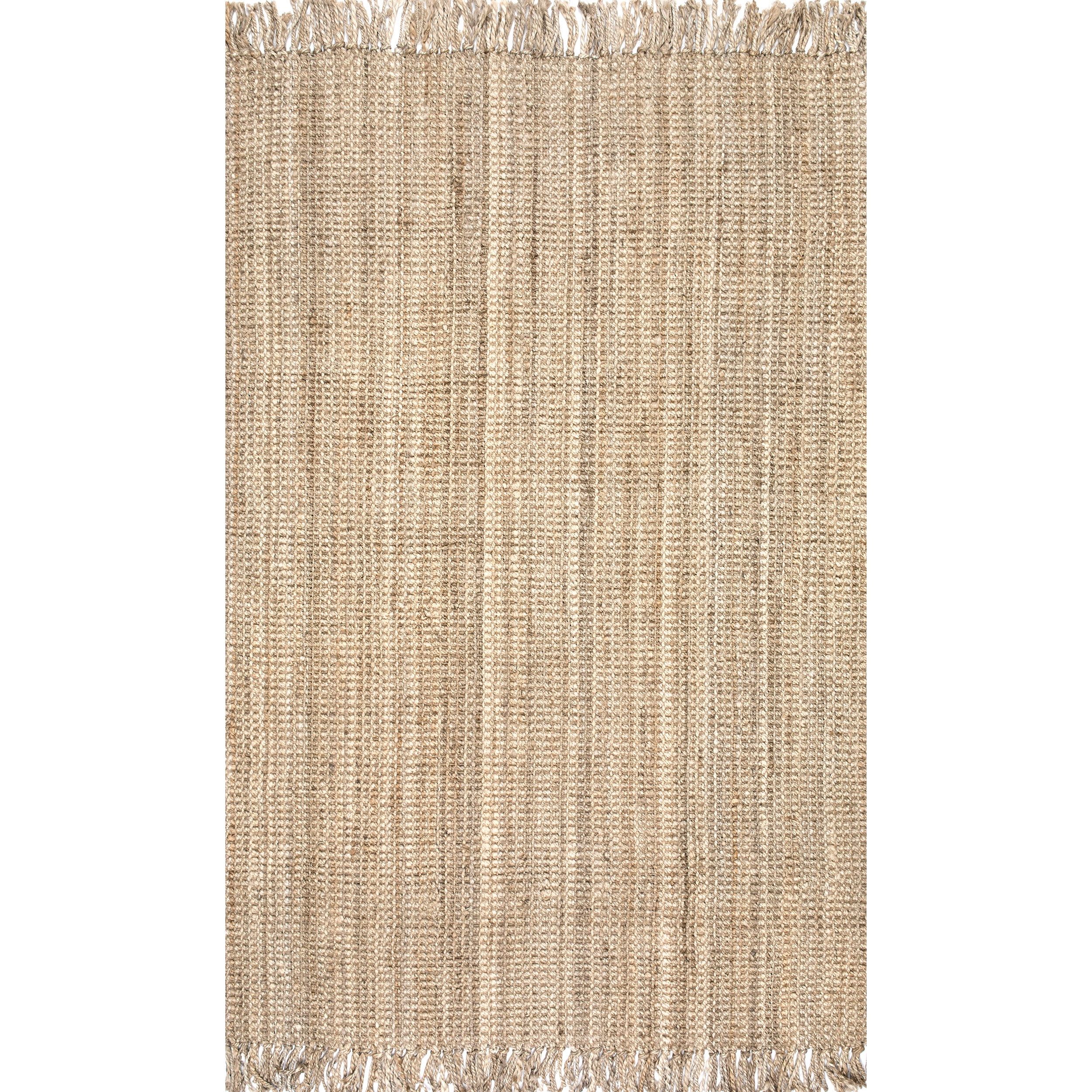 Coiled Weave Handmade Beige Jute 6' x 9' Area Rug