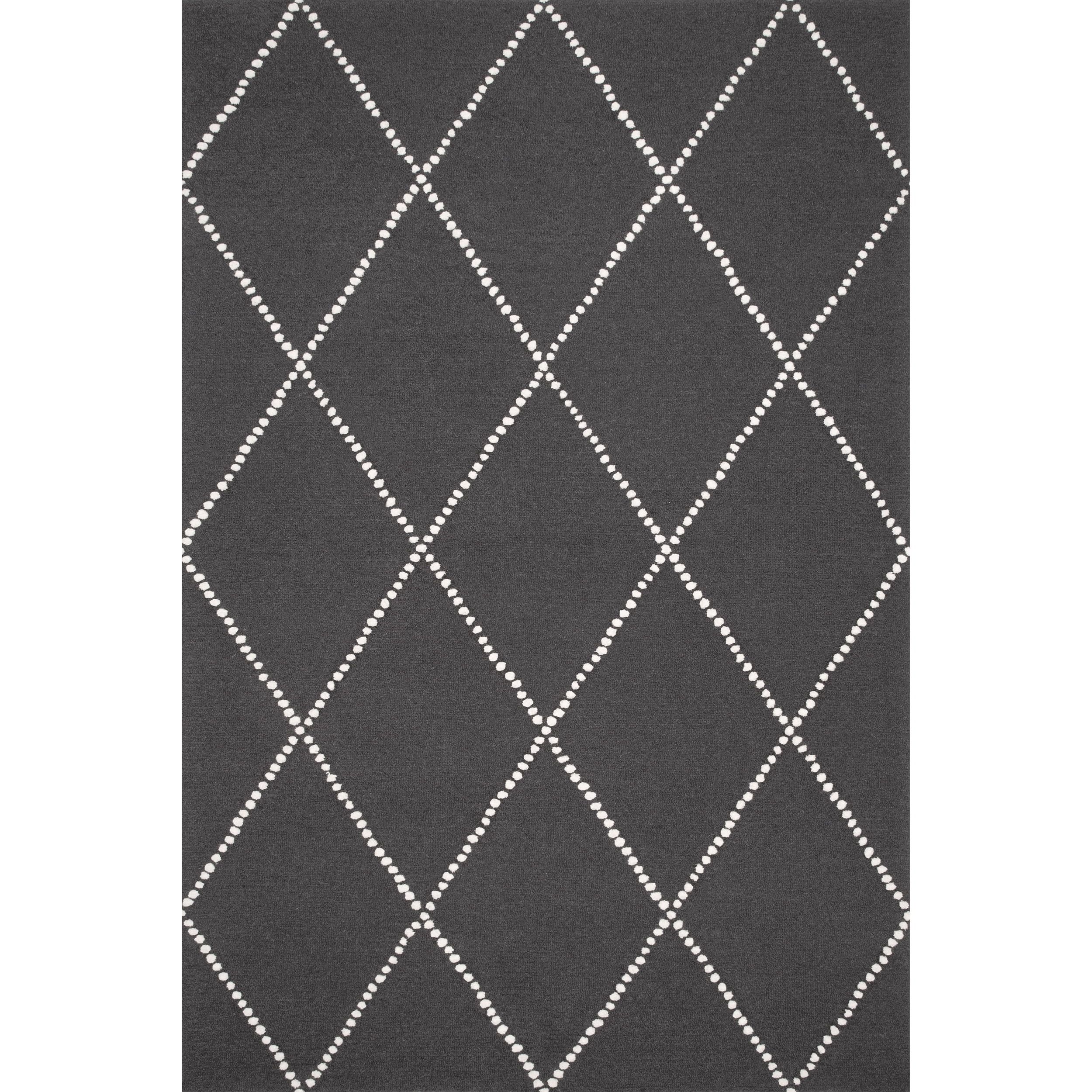 Charcoal Wool Trellis Tufted 4' x 6' Kids Rug