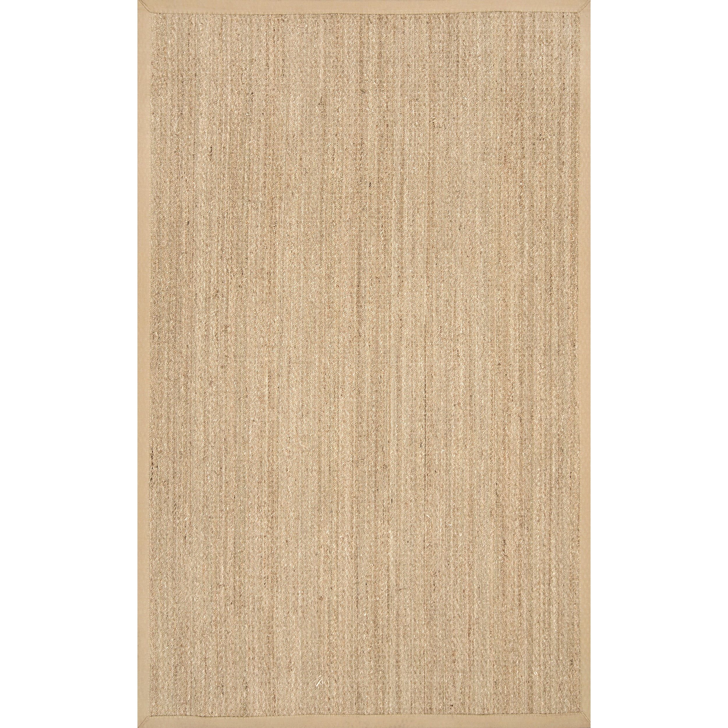 Handmade Beige Seagrass 6' x 9' Rectangular Easy Care Rug