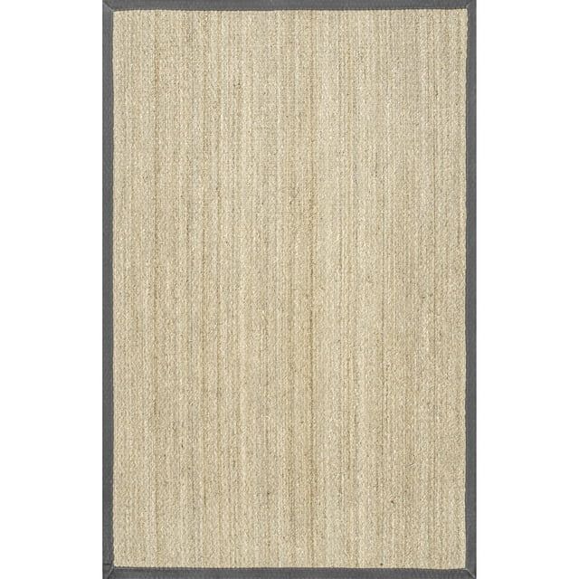 Coastal Farmhouse Dark Gray Seagrass 9' x 12' Area Rug
