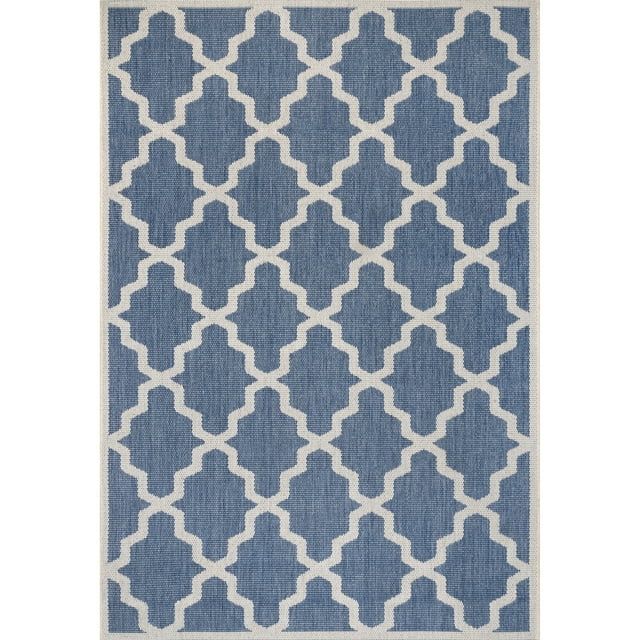 Blue Trellis Handmade Synthetic Indoor/Outdoor Rug, 6' x 9'