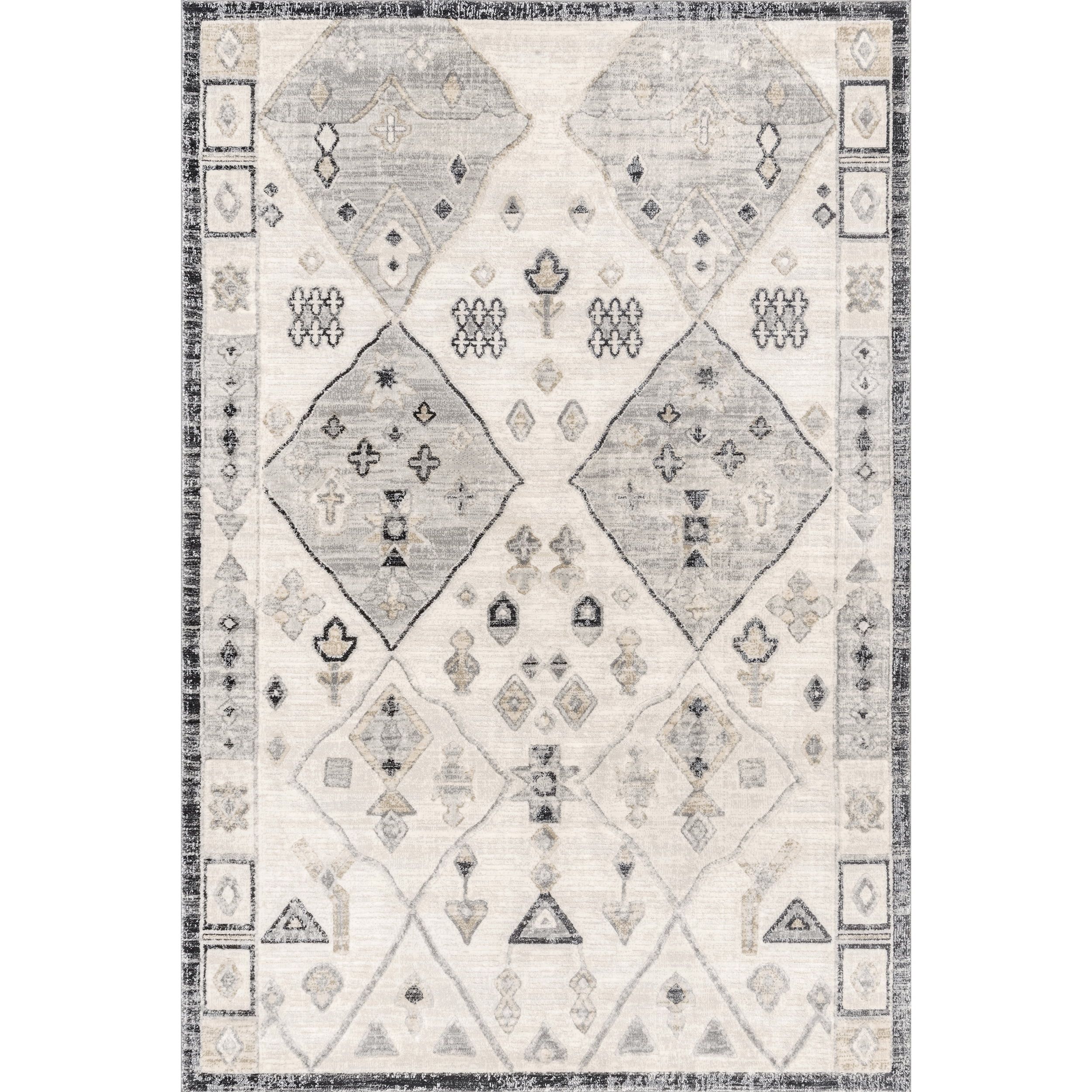 Reversible Geometric Synthetic Area Rug 4' x 6' - Easy Care Design