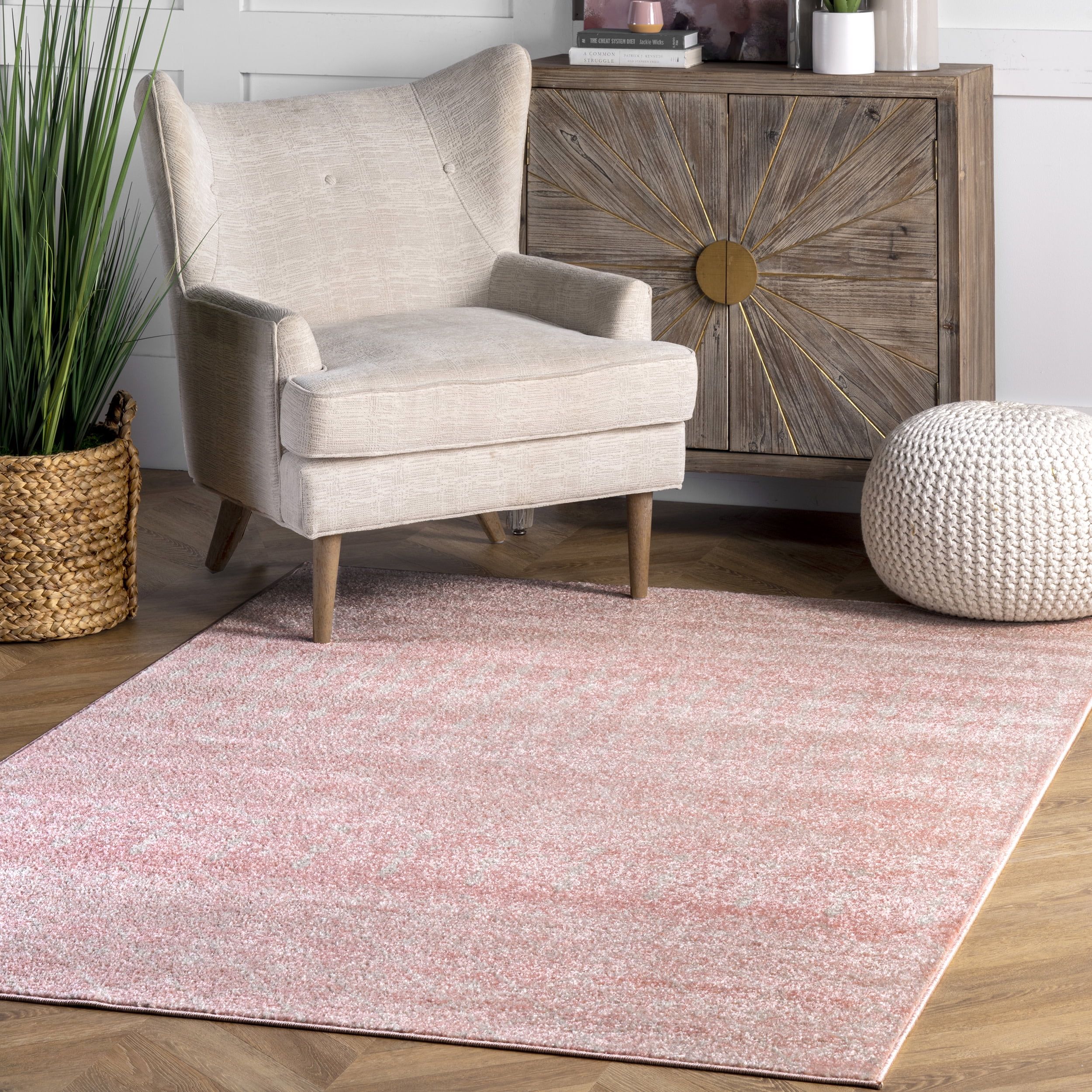 Pink Moroccan Trellis 2' x 3' Synthetic Area Rug