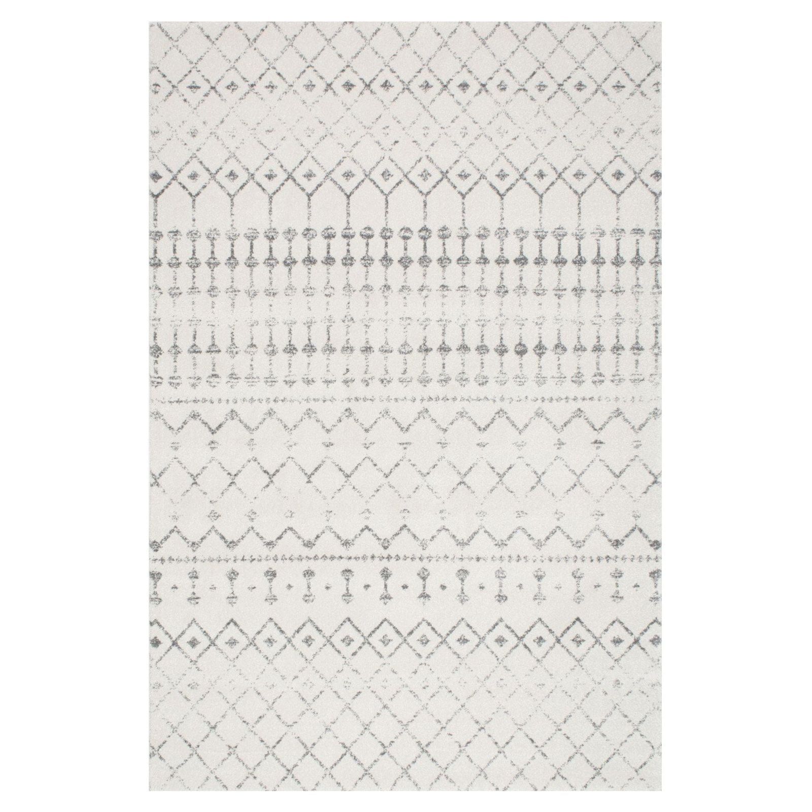 Gray Trellis 5' x 7' Synthetic Handmade Area Rug