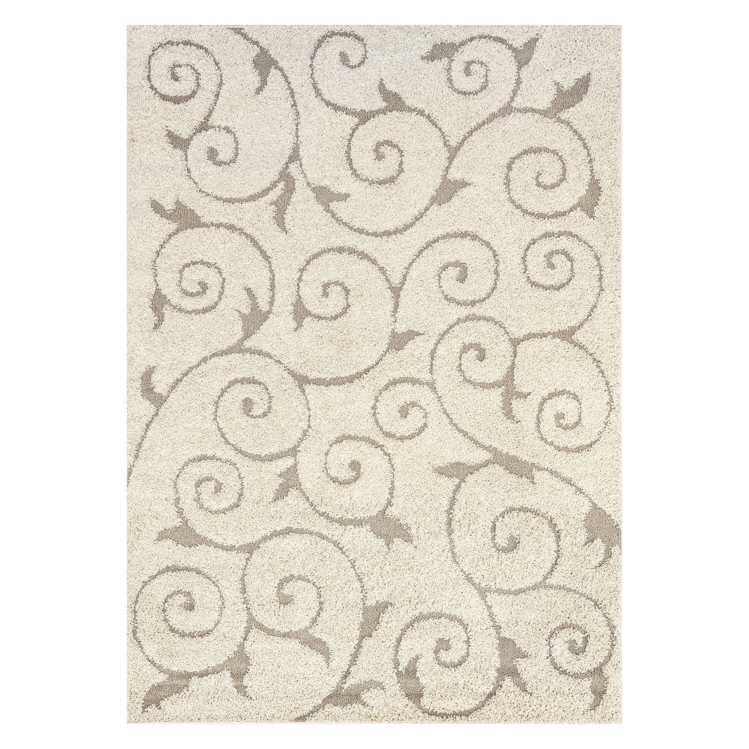 Beige Medallion 4' x 6' Synthetic Easy Care Area Rug