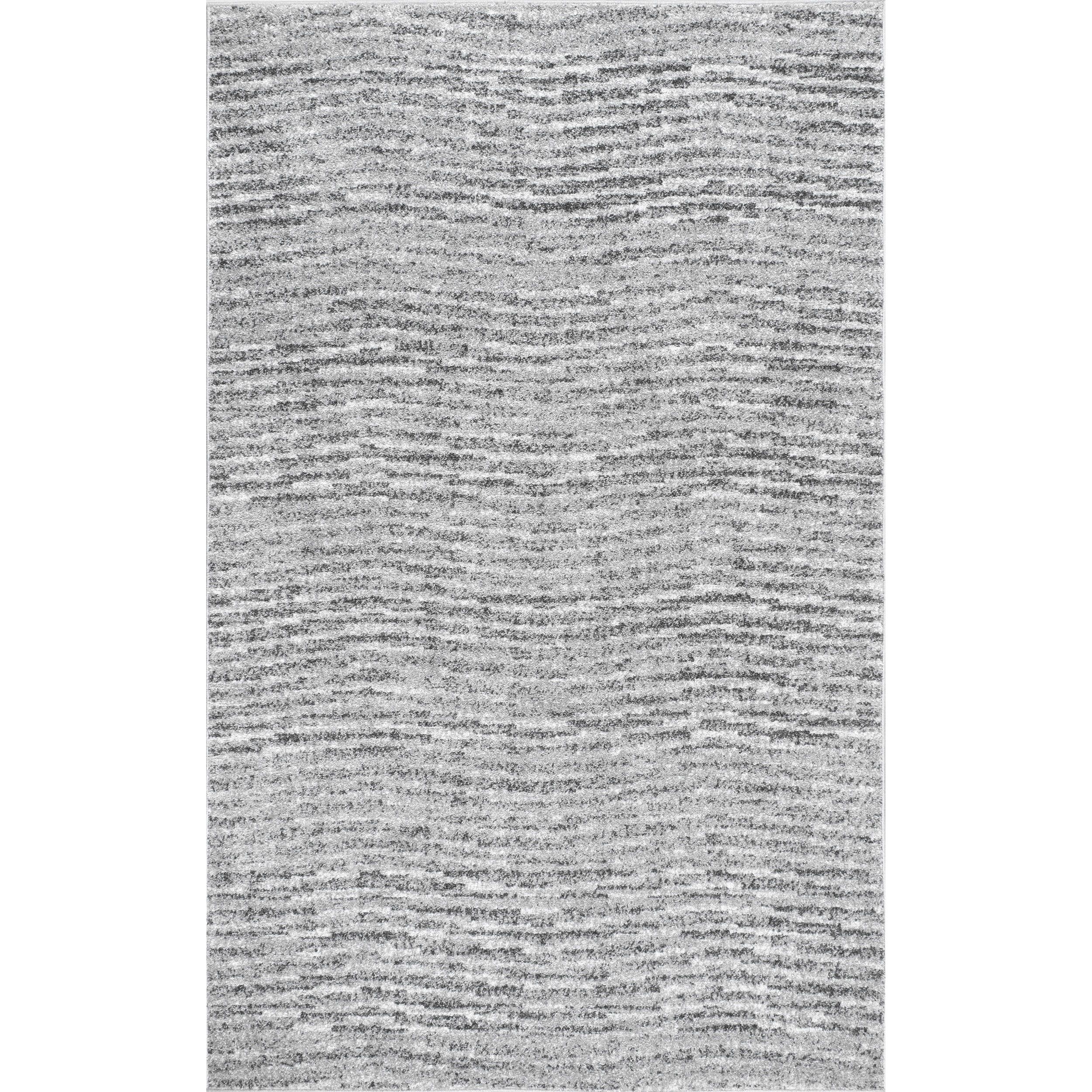 Gray Abstract Square Synthetic Easy Care Area Rug