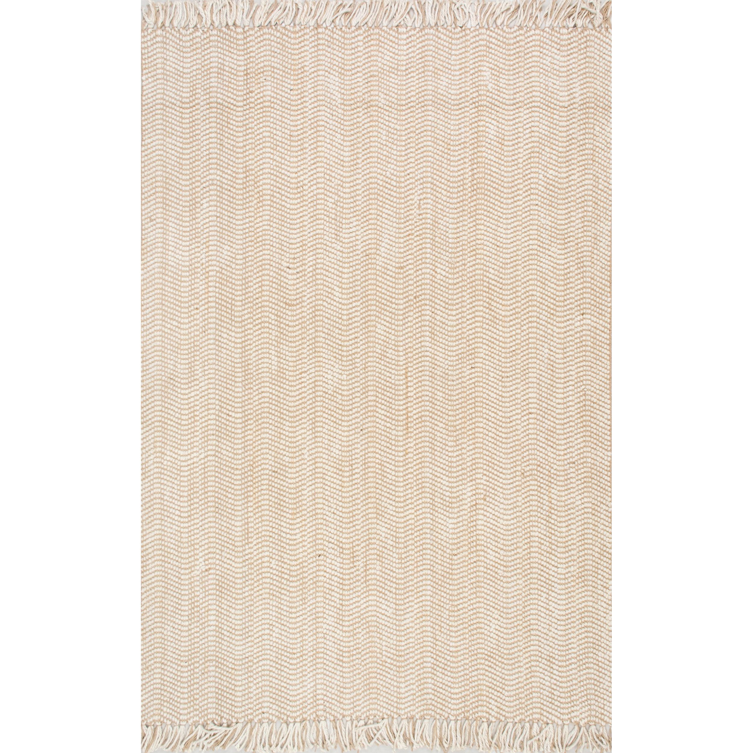 Handwoven Natural Jute 3'x5' Area Rug with Fringe Detail - Brown