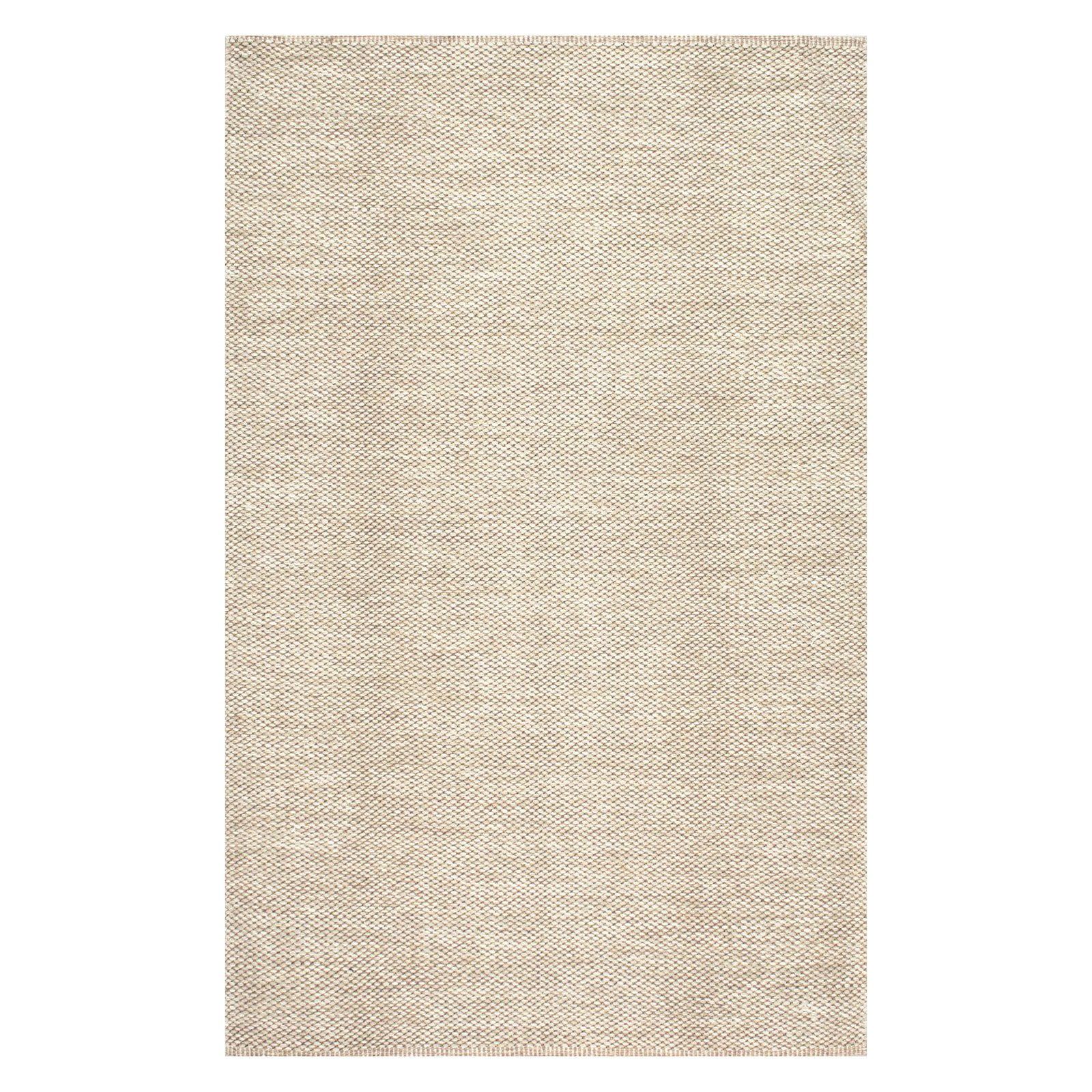 Beige 8' x 10' Handmade Cotton Rectangular Rug