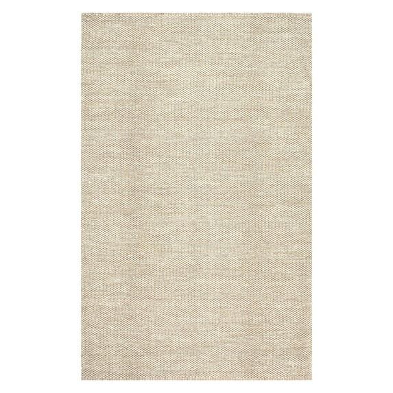 Beige 8' x 10' Handmade Cotton Rectangular Rug