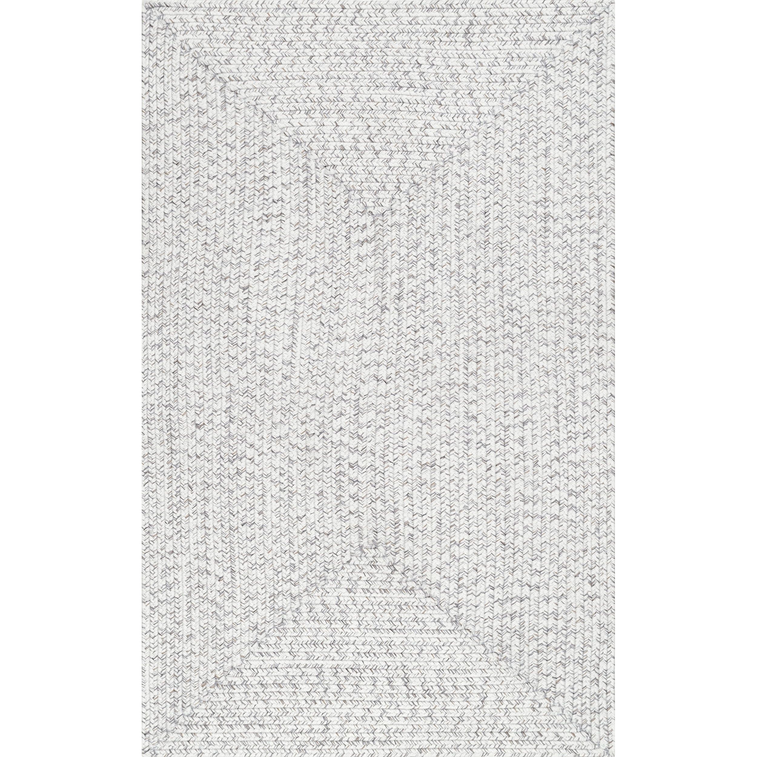 Handmade Ivory Synthetic 2' x 3' Braided Reversible Accent Rug