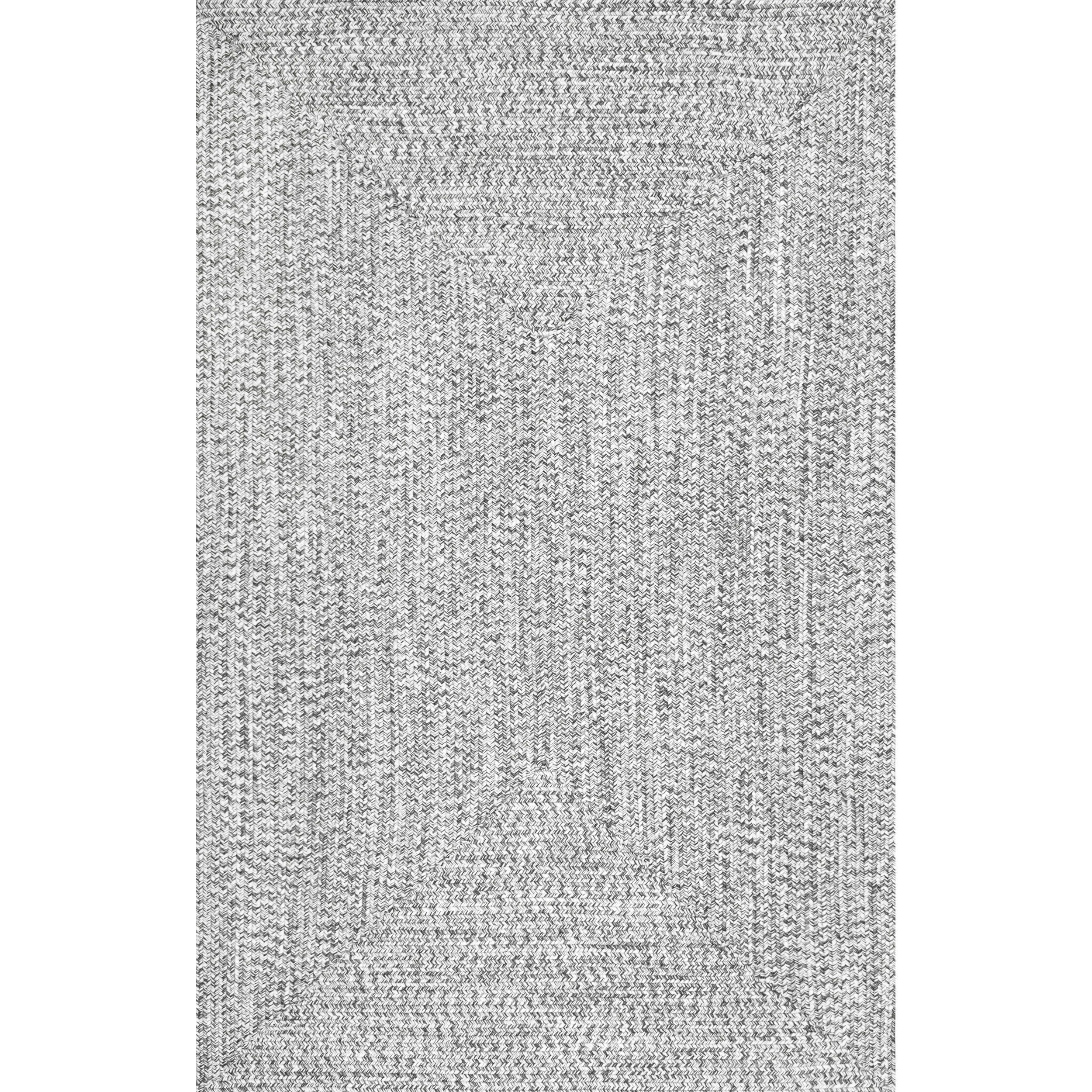 Salt and Pepper Braided 2' x 3' Synthetic Indoor/Outdoor Rug