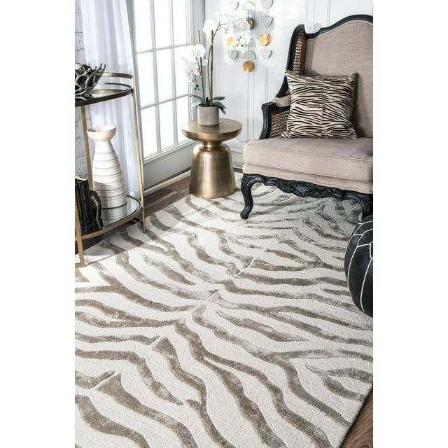 Handmade Gray Stripe Wool-Cotton Blend Tufted Runner Rug, 2'6" x 8'