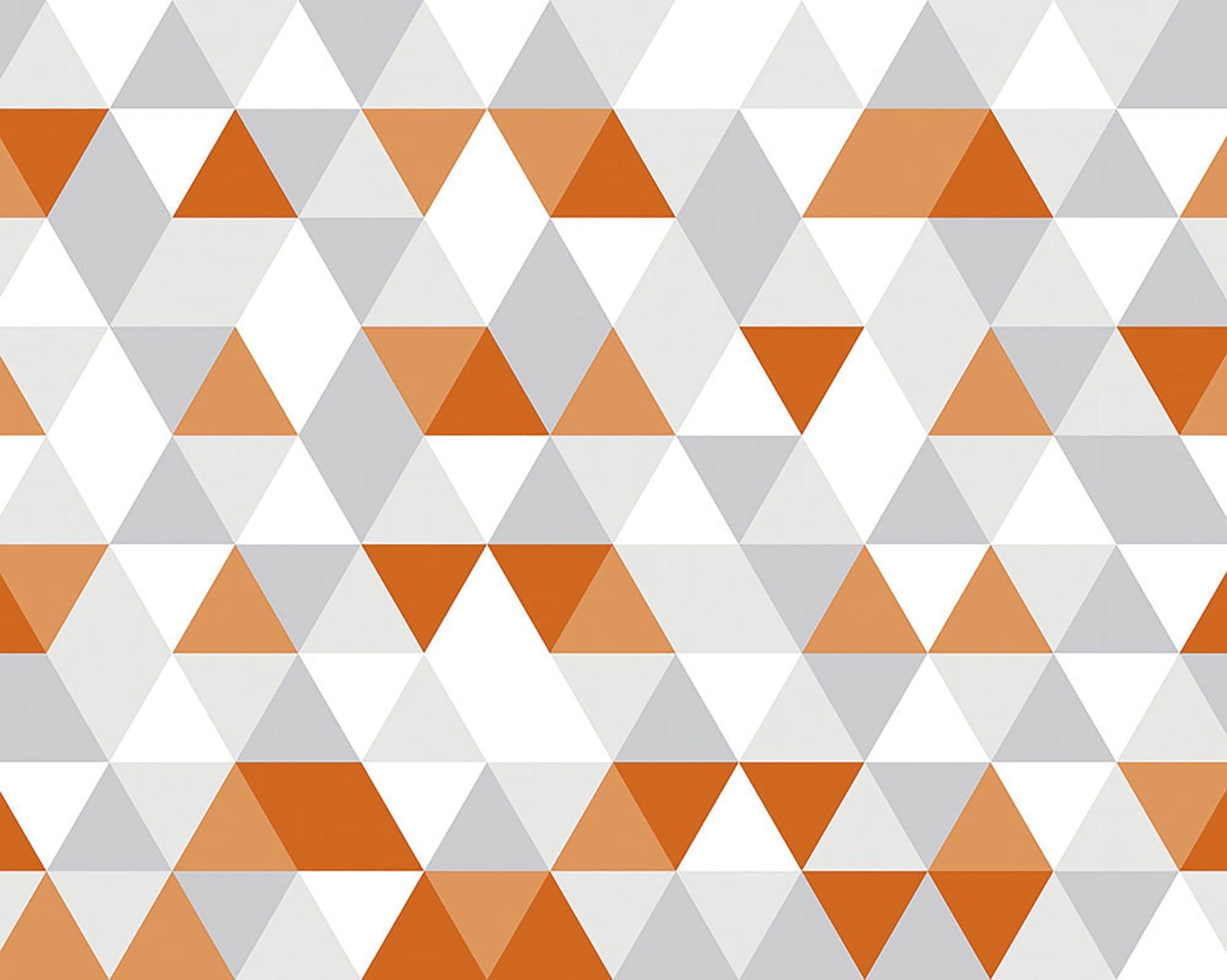 Bright Orange and White Geometric Wall Mural