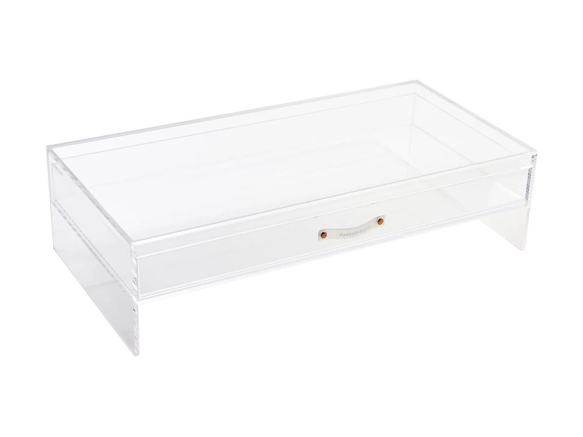 Clear Acrylic Desktop Monitor Stand with Drawer