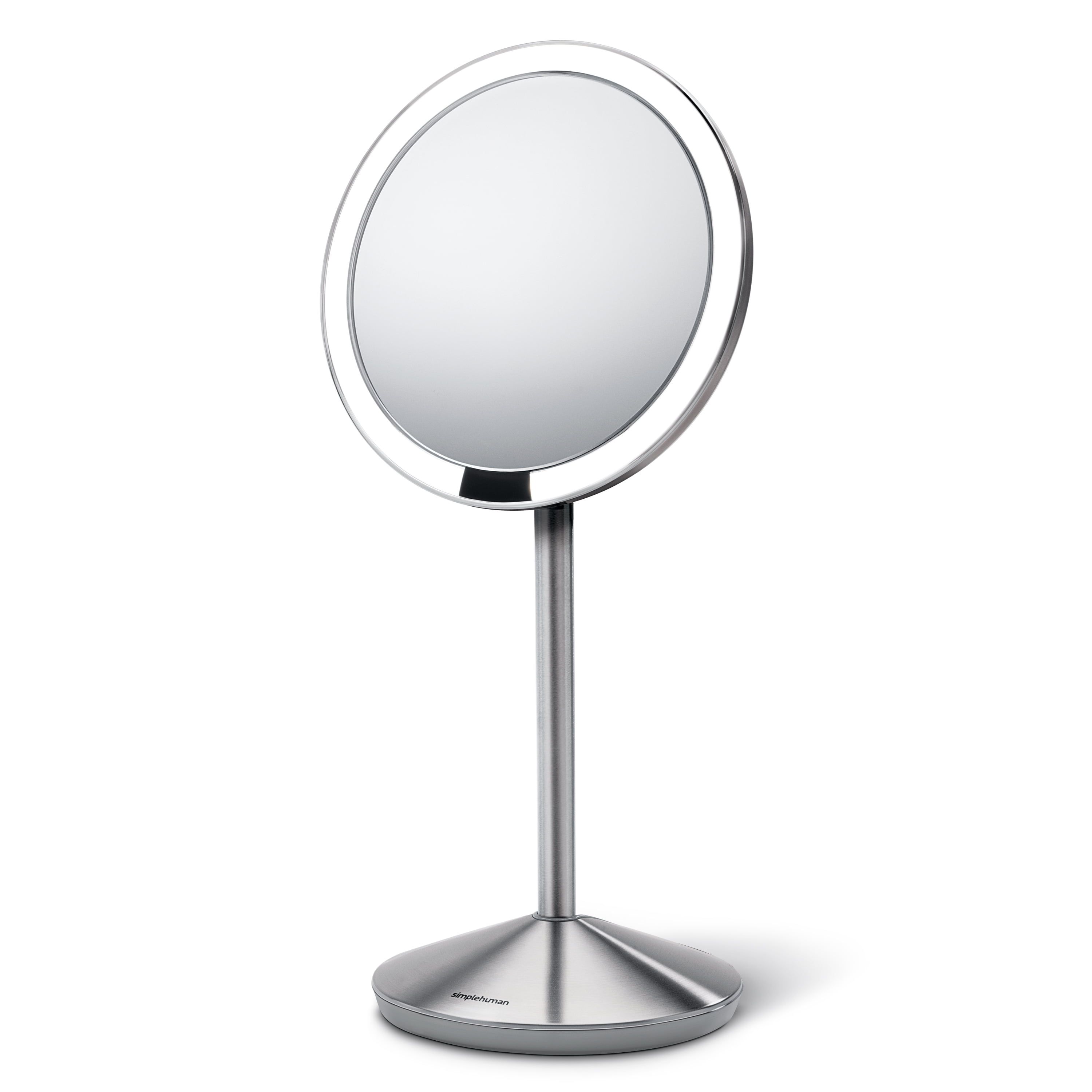 Silver LED Lighted 5" Round Countertop Makeup Mirror