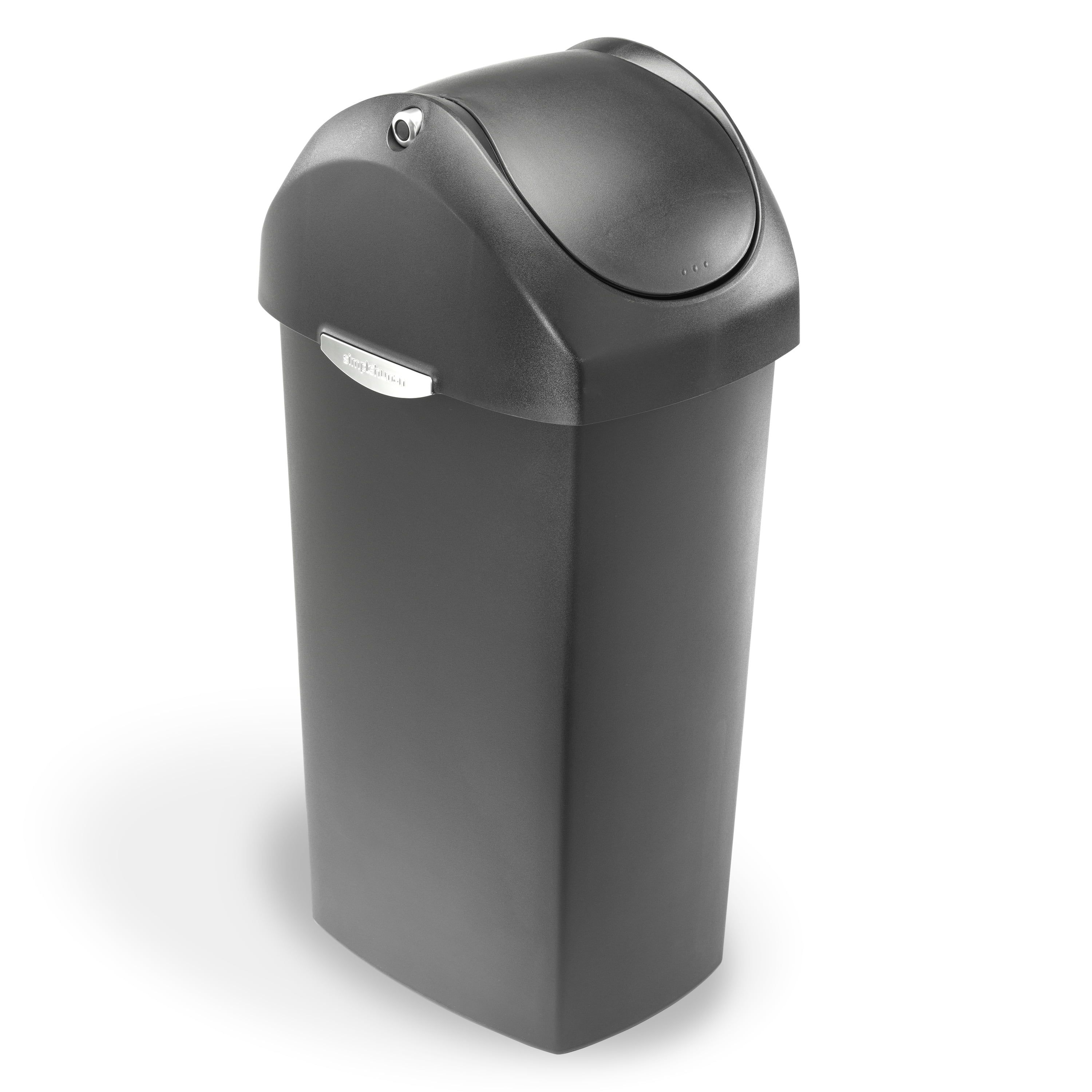 Gray Plastic 16 Gallon Swing Lid Trash Can