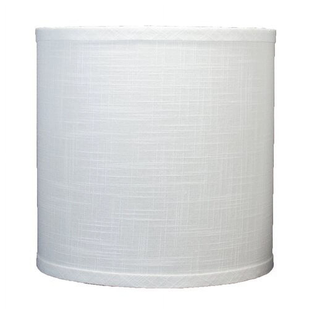 Off-White Linen Drum Lamp Shade with Nickel Spider Fitter