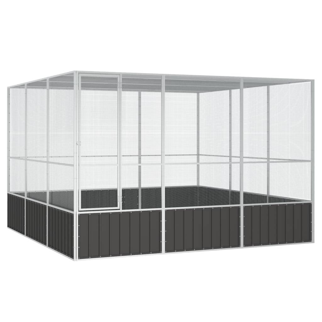 Anthracite Galvanized Steel Large Outdoor Bird Aviary Cage