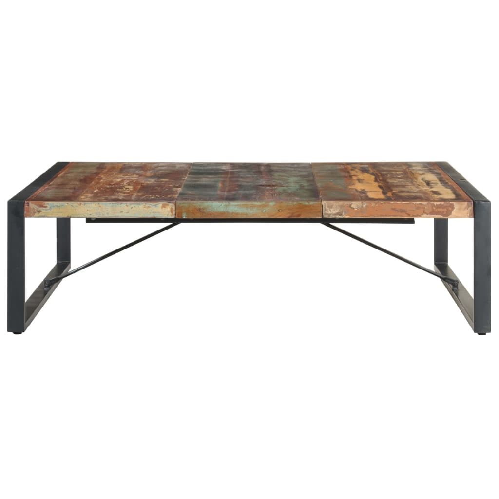 Industrial Reclaimed Wood and Metal Coffee Table, 55.1" Square