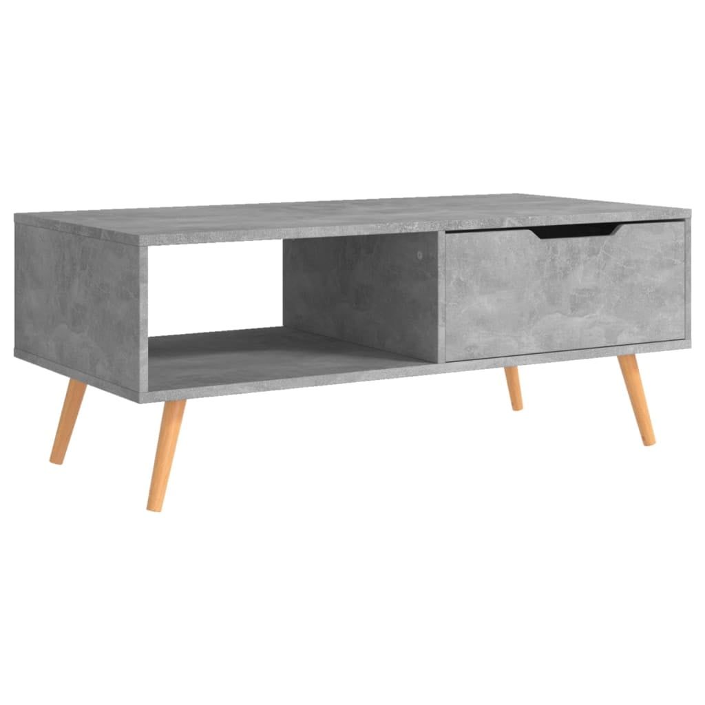 Elegant Concrete Gray Engineered Wood Coffee Table 39.4"