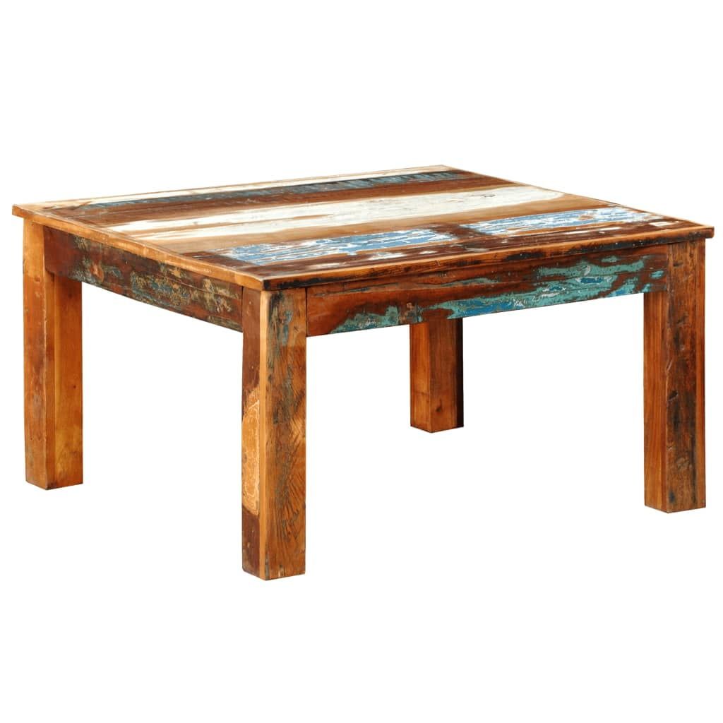 31" Exotic Reclaimed Wood Square Coffee Table