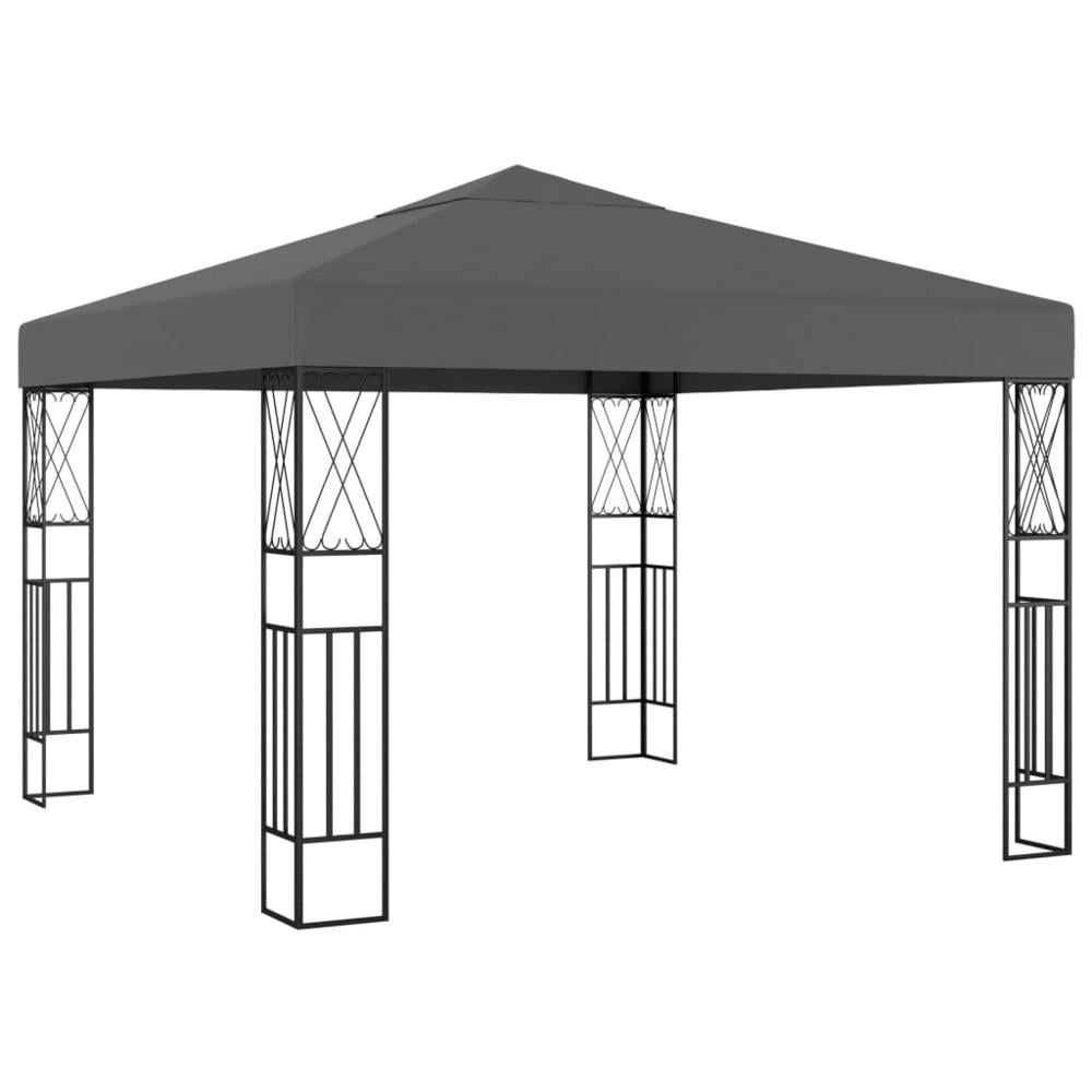 Anthracite Steel Frame Gazebo with Polyester Canopy