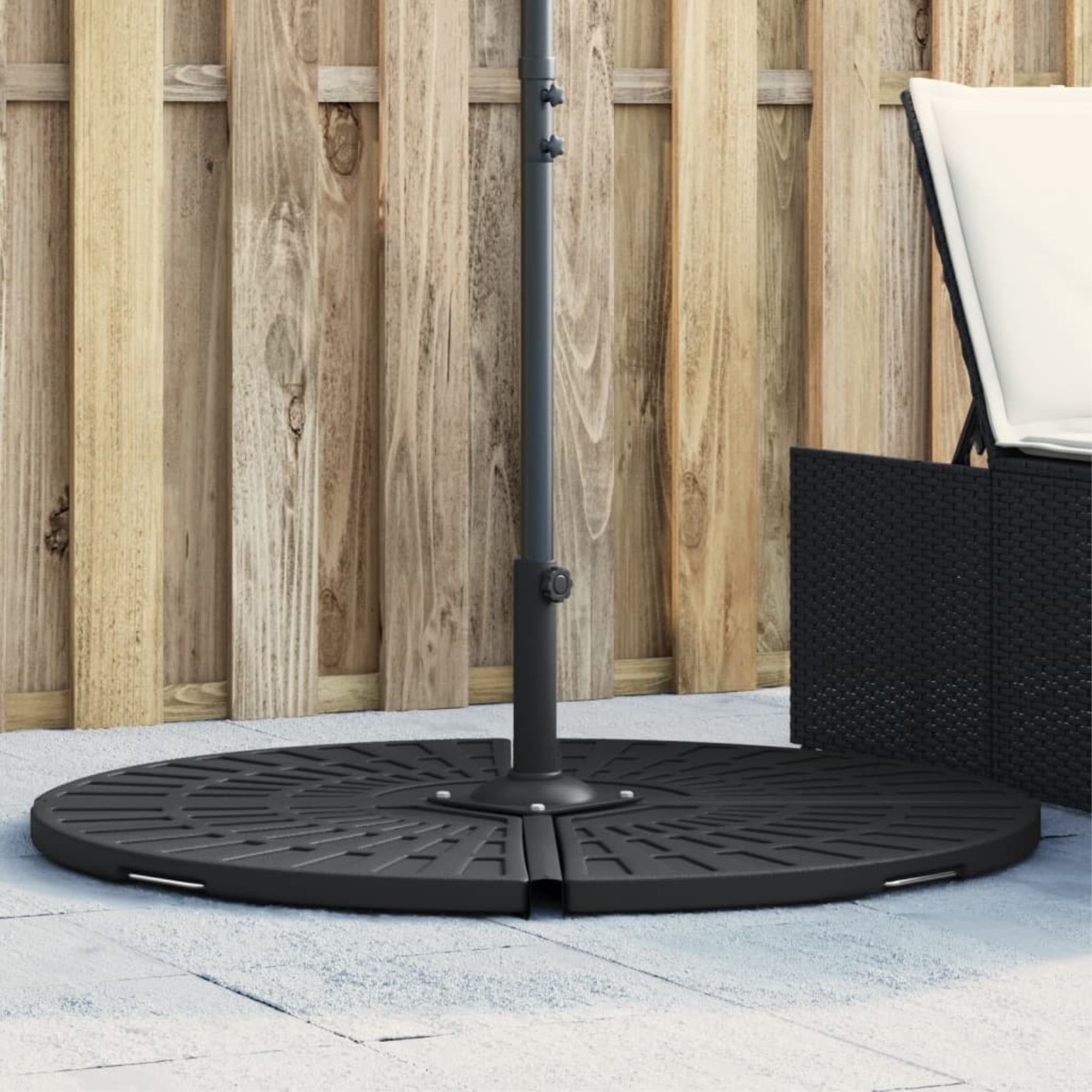 Black Concrete Parasol Base Weight with Handle