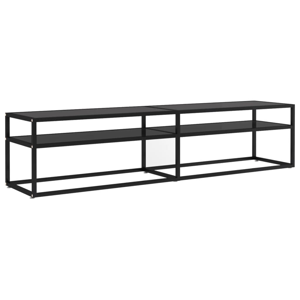 Black Steel Rectangular Media Console with Cabinet