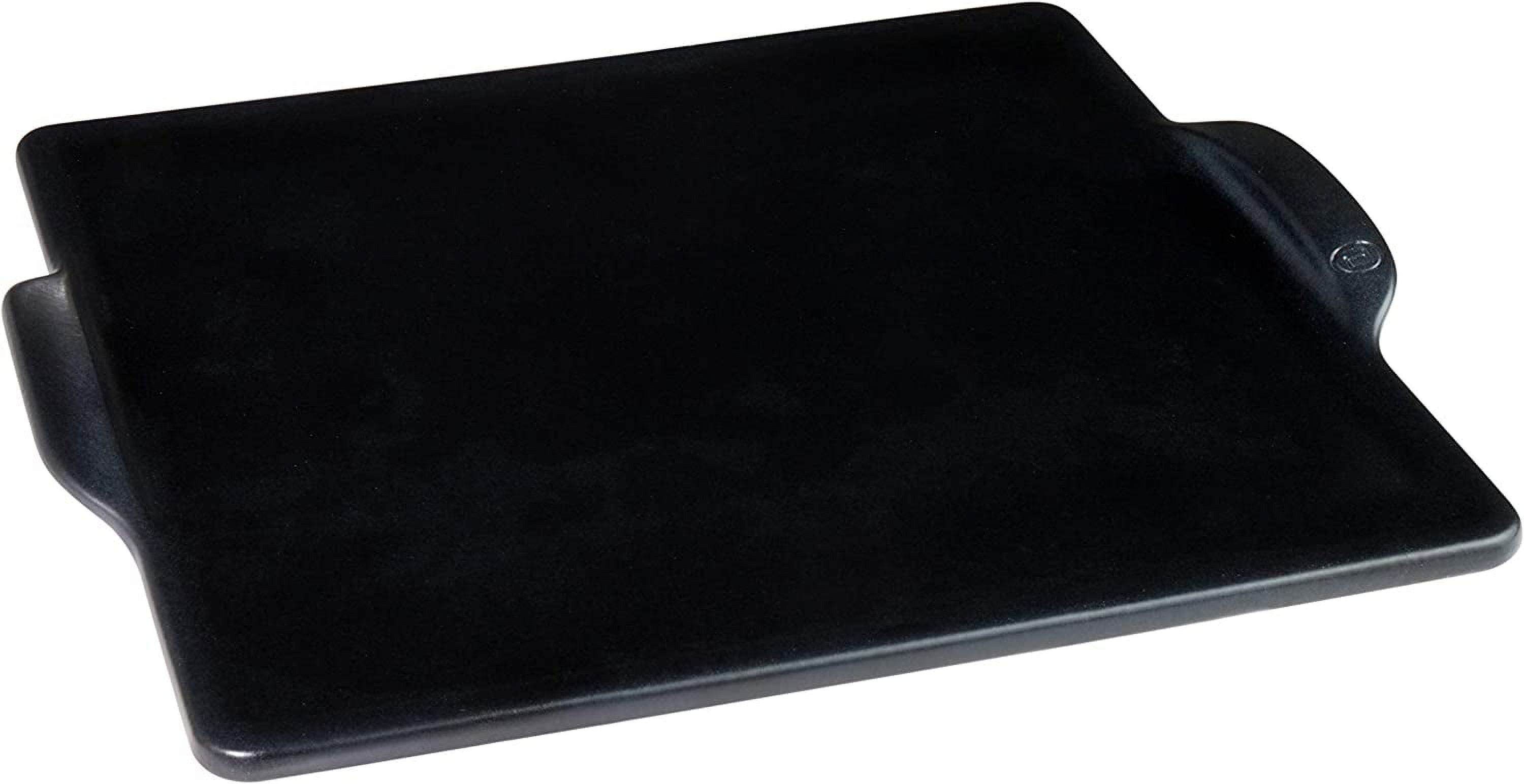 Charcoal Square Ceramic Pizza Stone with Handles