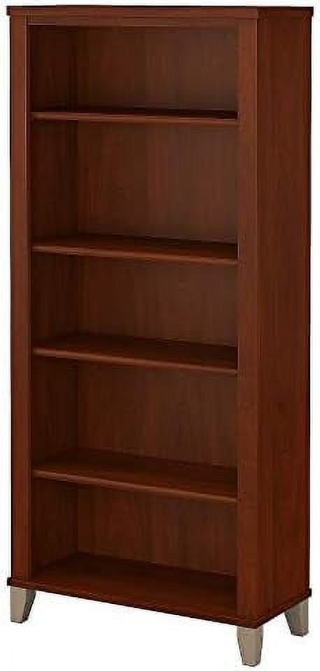 Somerset Adjustable 5-Shelf Hansen Cherry Wood Bookcase