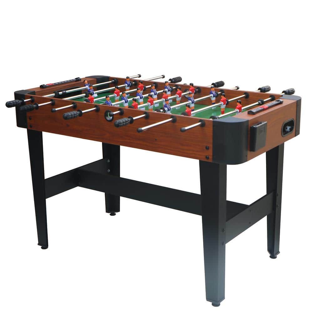 48 in. Brown and Black MDF Foosball Table