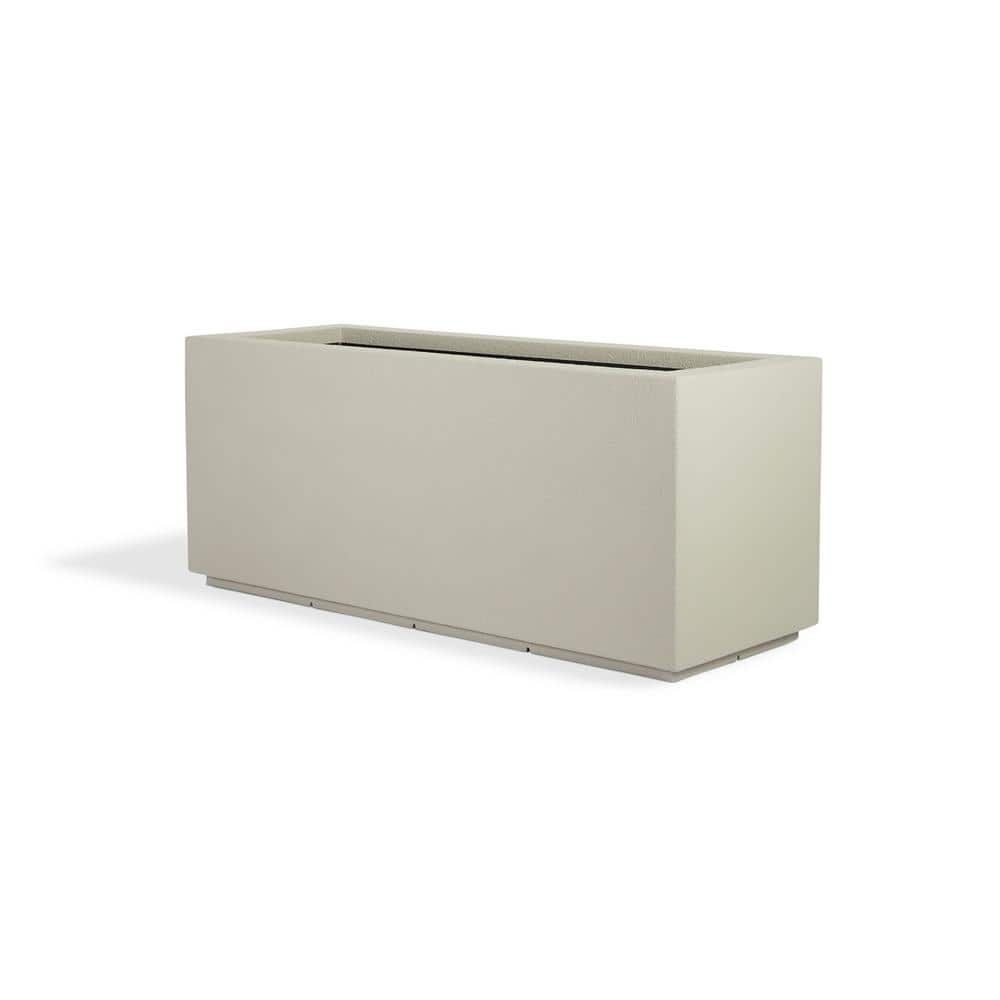 Greige Extra Large Polymer Rectangular Outdoor Planter