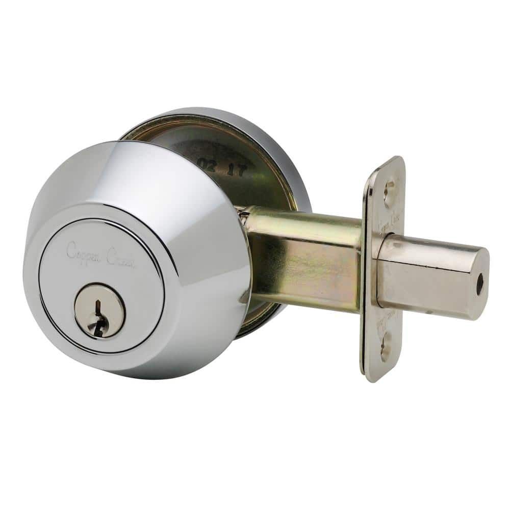 Polished Stainless Single Cylinder Deadbolt with Key Lock