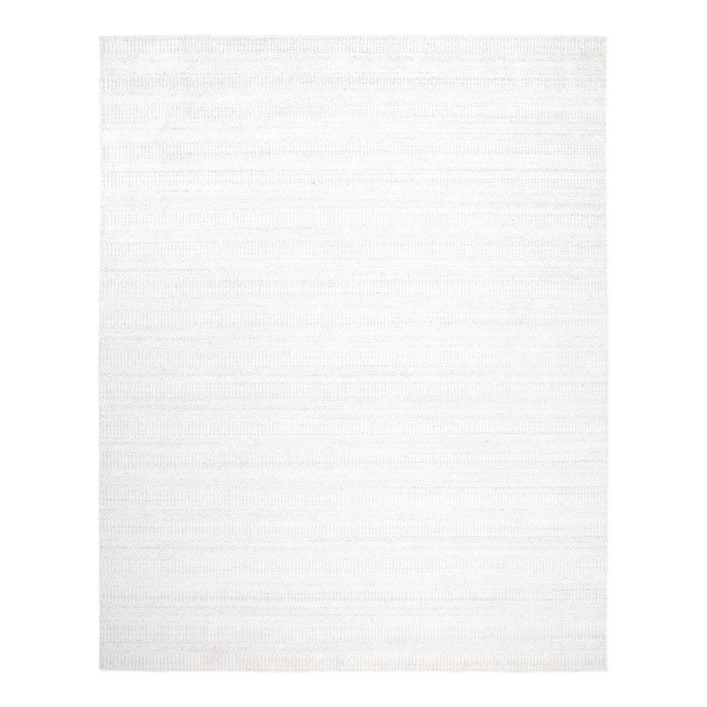 Handmade Ivory Wool and Viscose 9' x 12' Area Rug