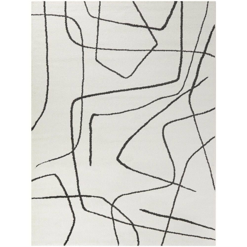 Charcoal Abstract 8' x 10' Reversible Synthetic Area Rug