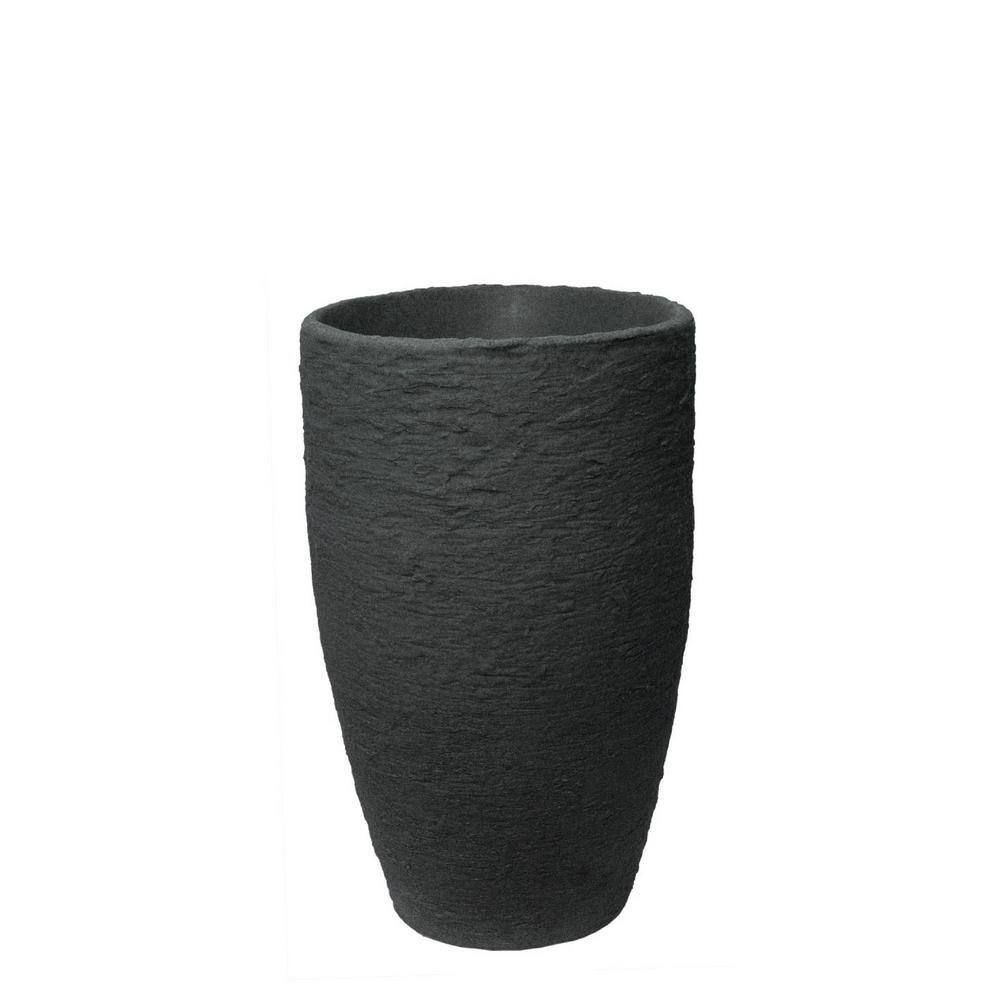 24" Black Recycled Polyethylene Self-Watering Planter