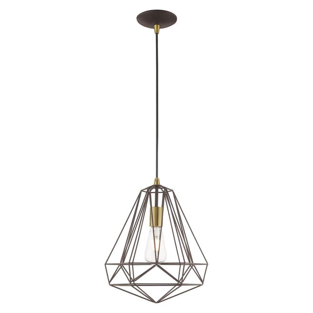 Contemporary Bronze Geometric Mini Pendant Light