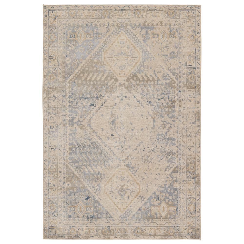 Enchanted Medallion 2'6"x4' Outdoor Rug in Light Gray